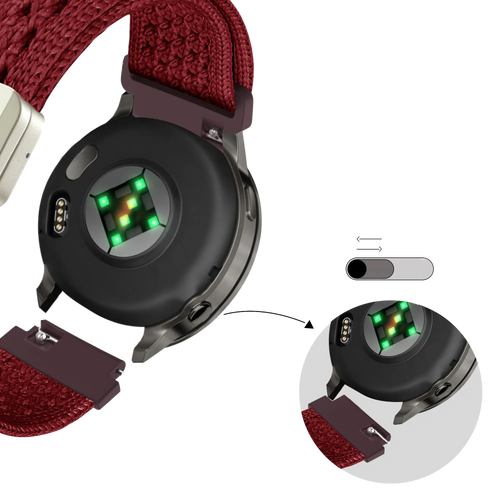 Bandz Garmin Approach J1 Vintage Nylon Strap (Wine Red)