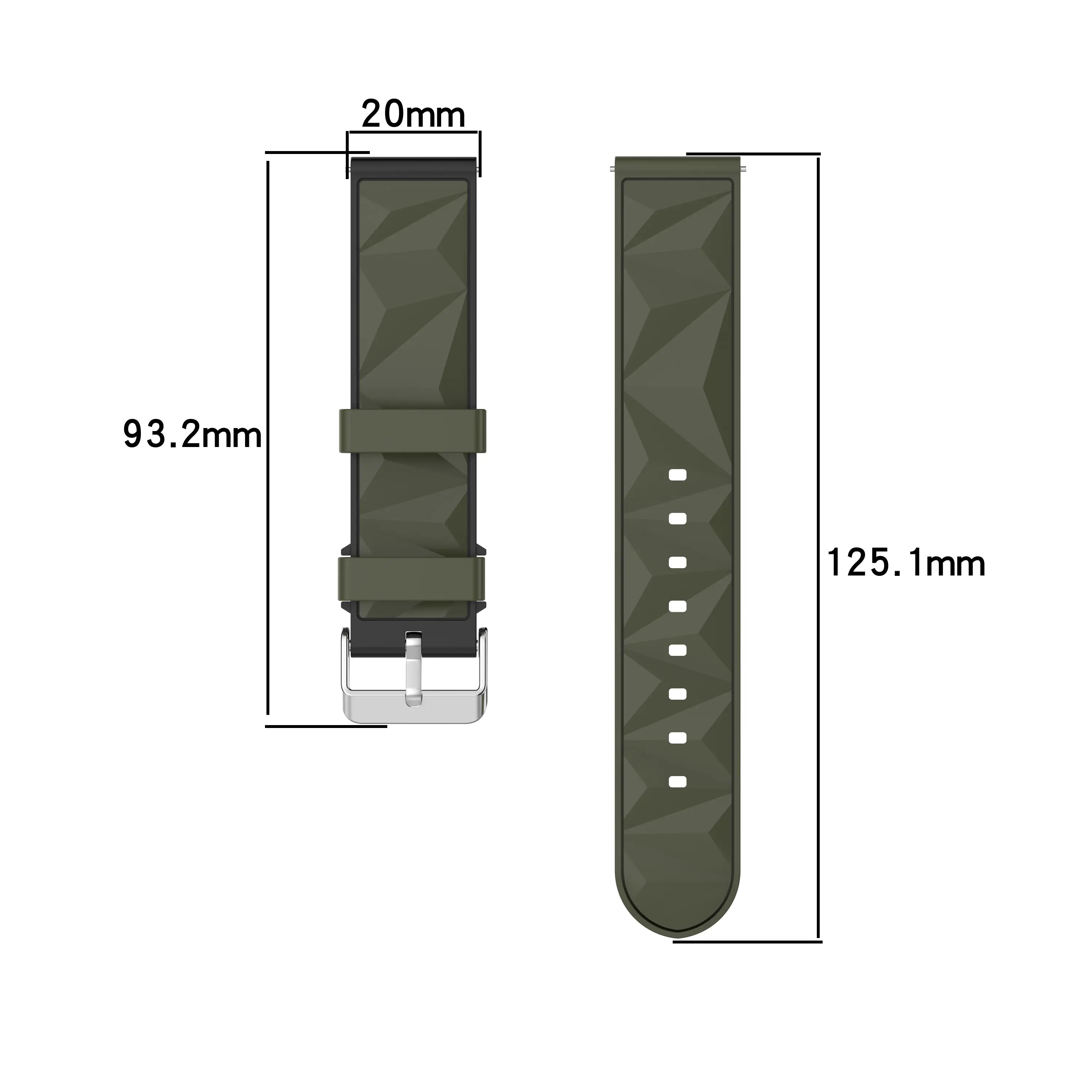 Coros Apex - 42mm Diamond Sport Strap (Army Green/Black)