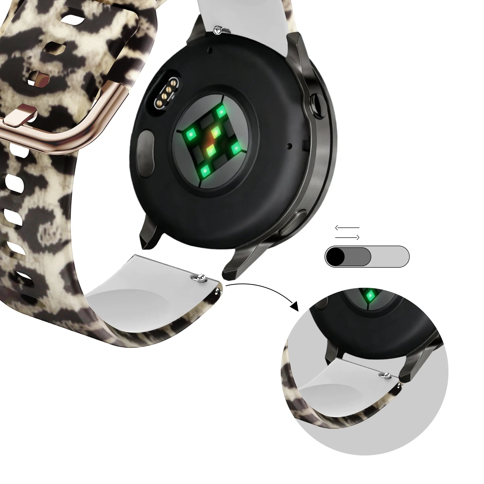 Bandz Garmin Vivoactive 4s Silicone Strap 'Lucky Leopard'
