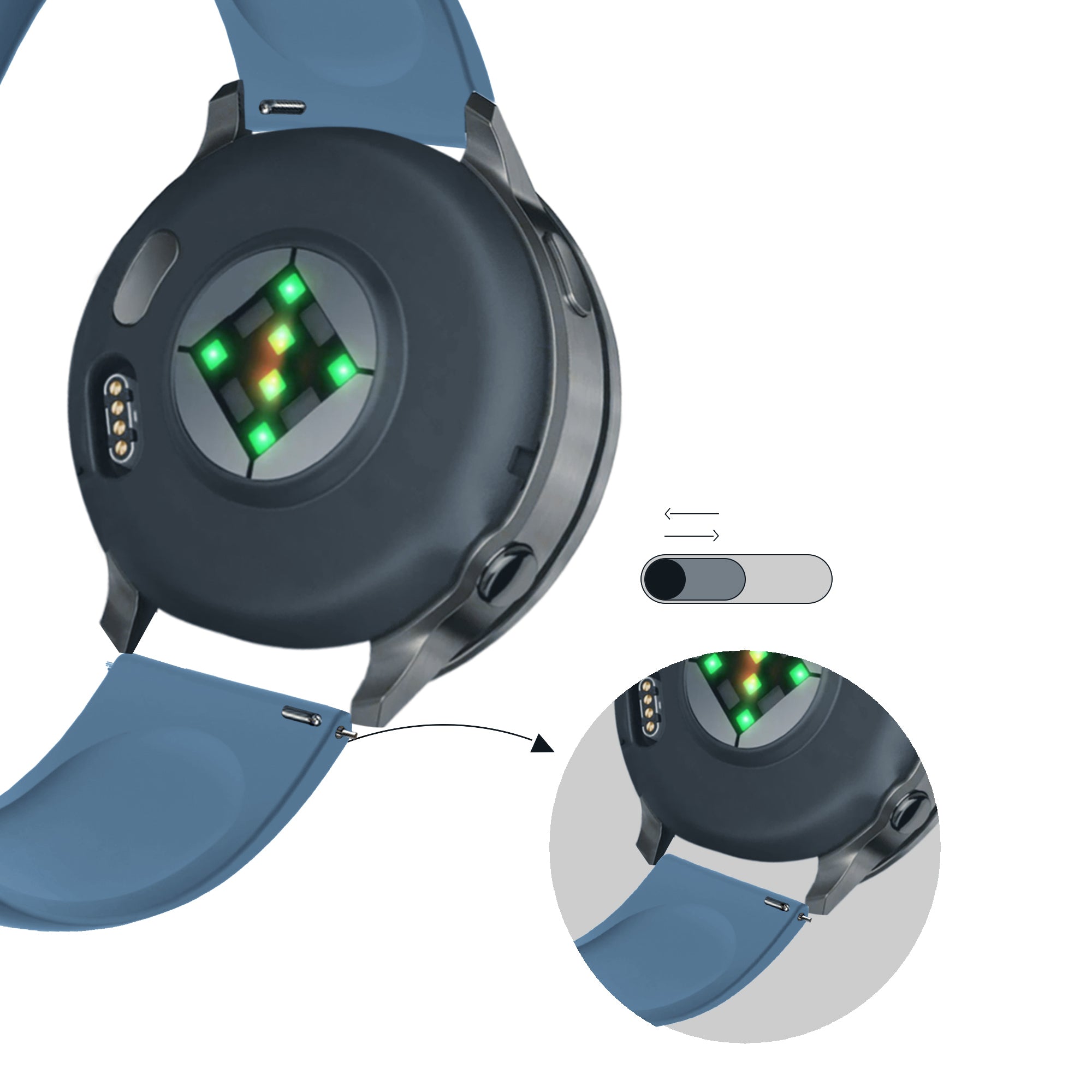 Bandz Garmin Venu 3s Sport Strap 'Deluxe' (Grey-Blue)