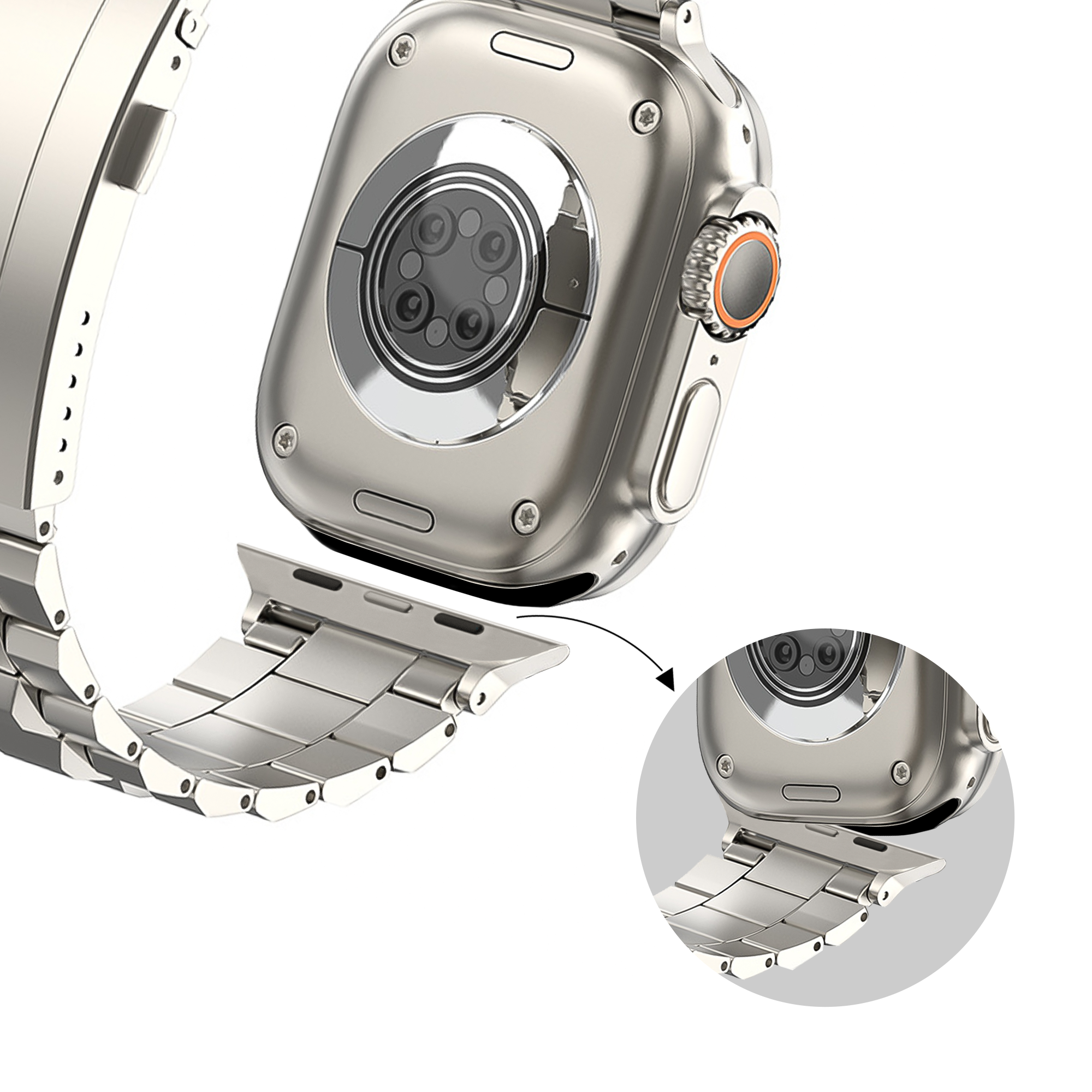 Bandz Apple Watch Ultra Titanium Strap 'Deluxe' (Titanium)