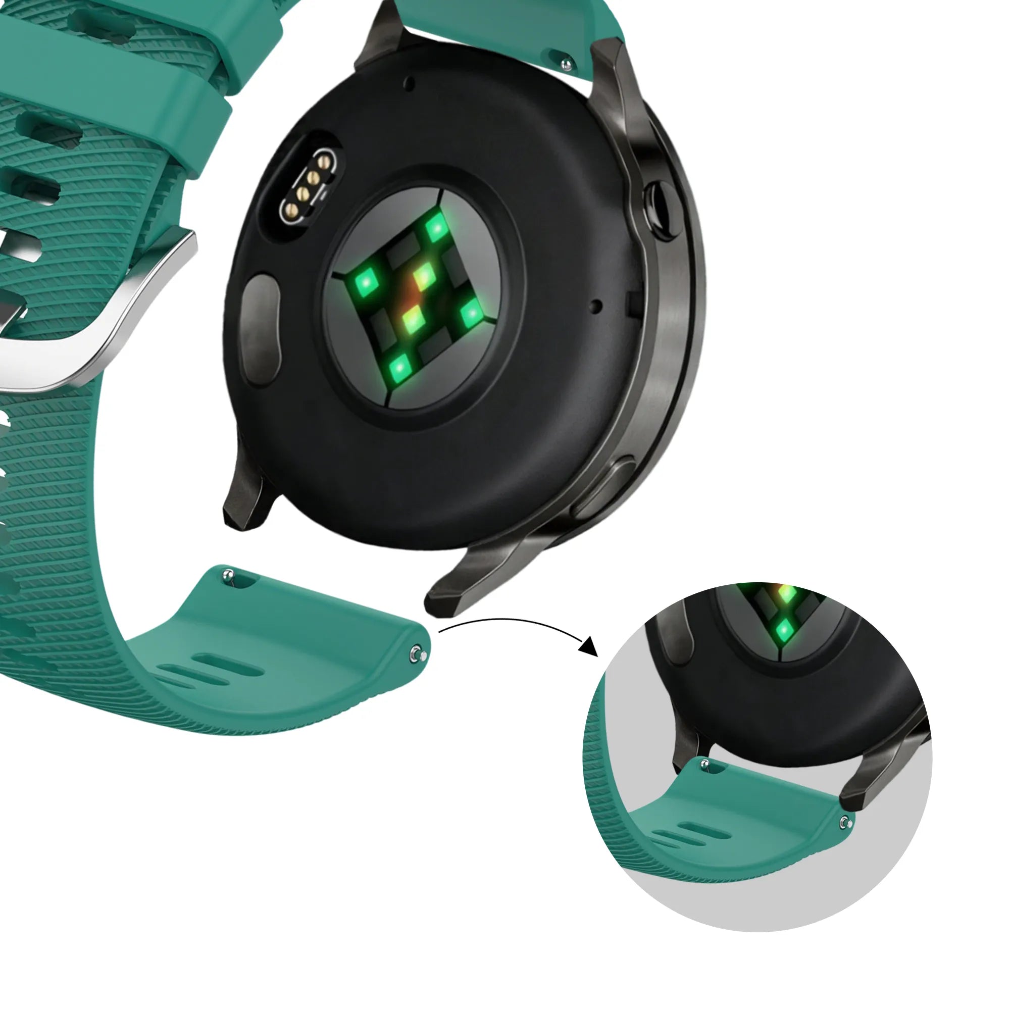 Bandz Garmin Vivoactive 4s Silicone Strap 'Deluxe' (Viridian)