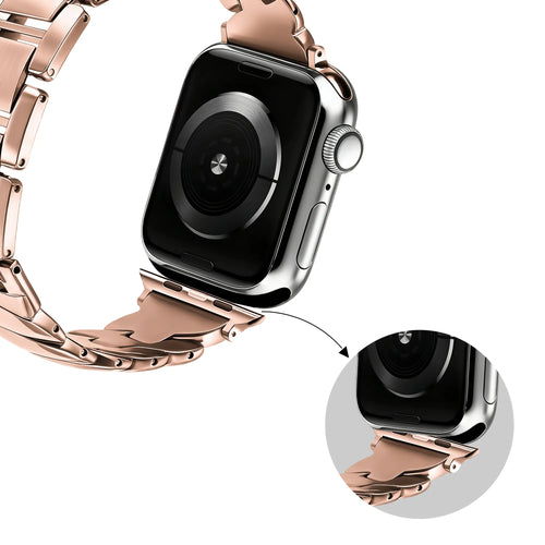 Bandz Apple Watch Premium Metal Strap 'Twisted' (Rose Gold)
