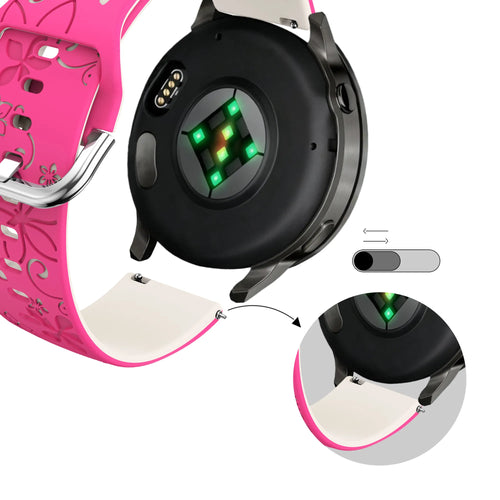 Bandz Garmin Vivomove 3s Silicone Strap 'Flowers' (Bright Pink/Starlight)