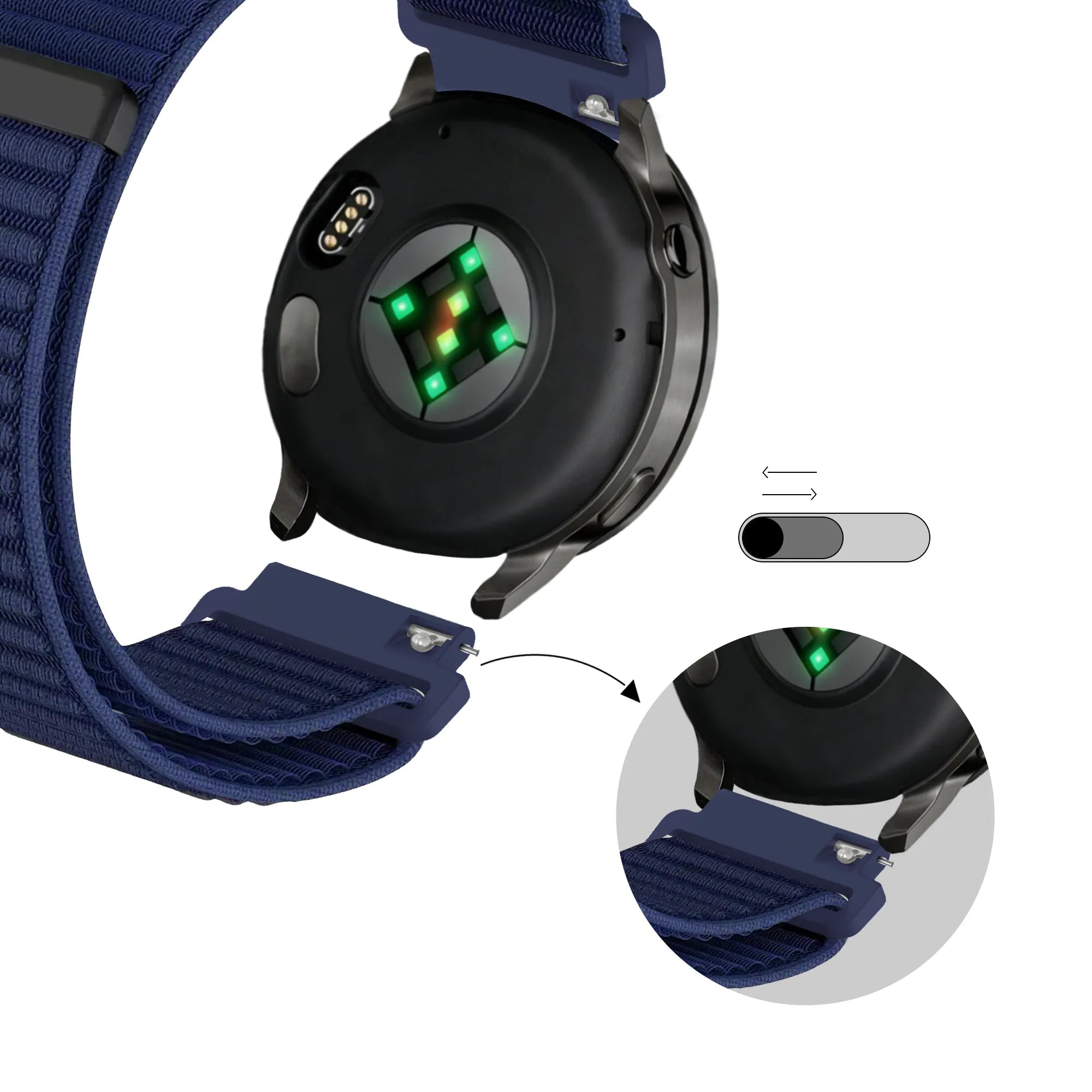 Bandz Garmin Approach S40 Nylon Strap 'Wave' (Dark Blue)