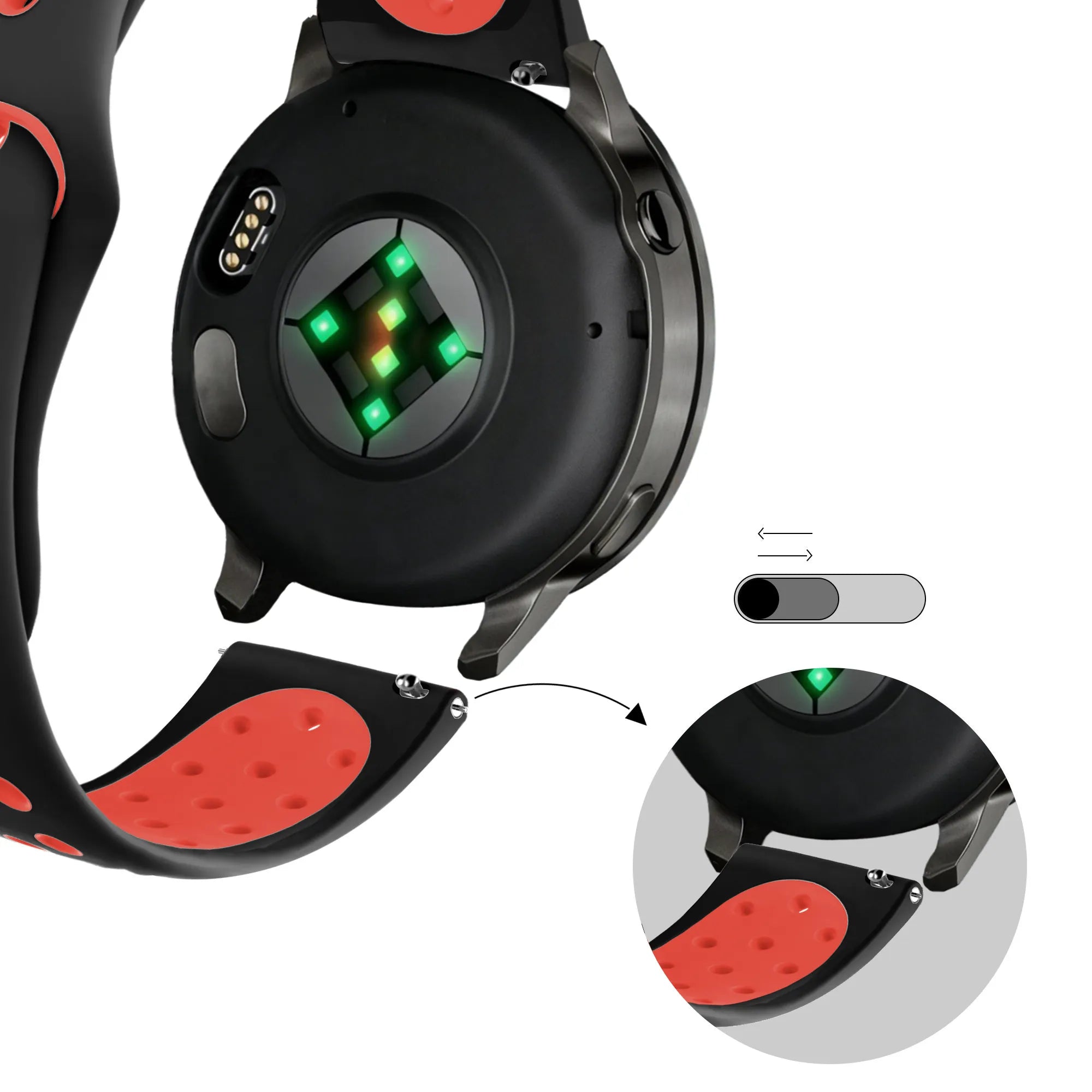 Bandz Garmin Venu 3 Sport Strap 'Deluxe' (Black/Red)
