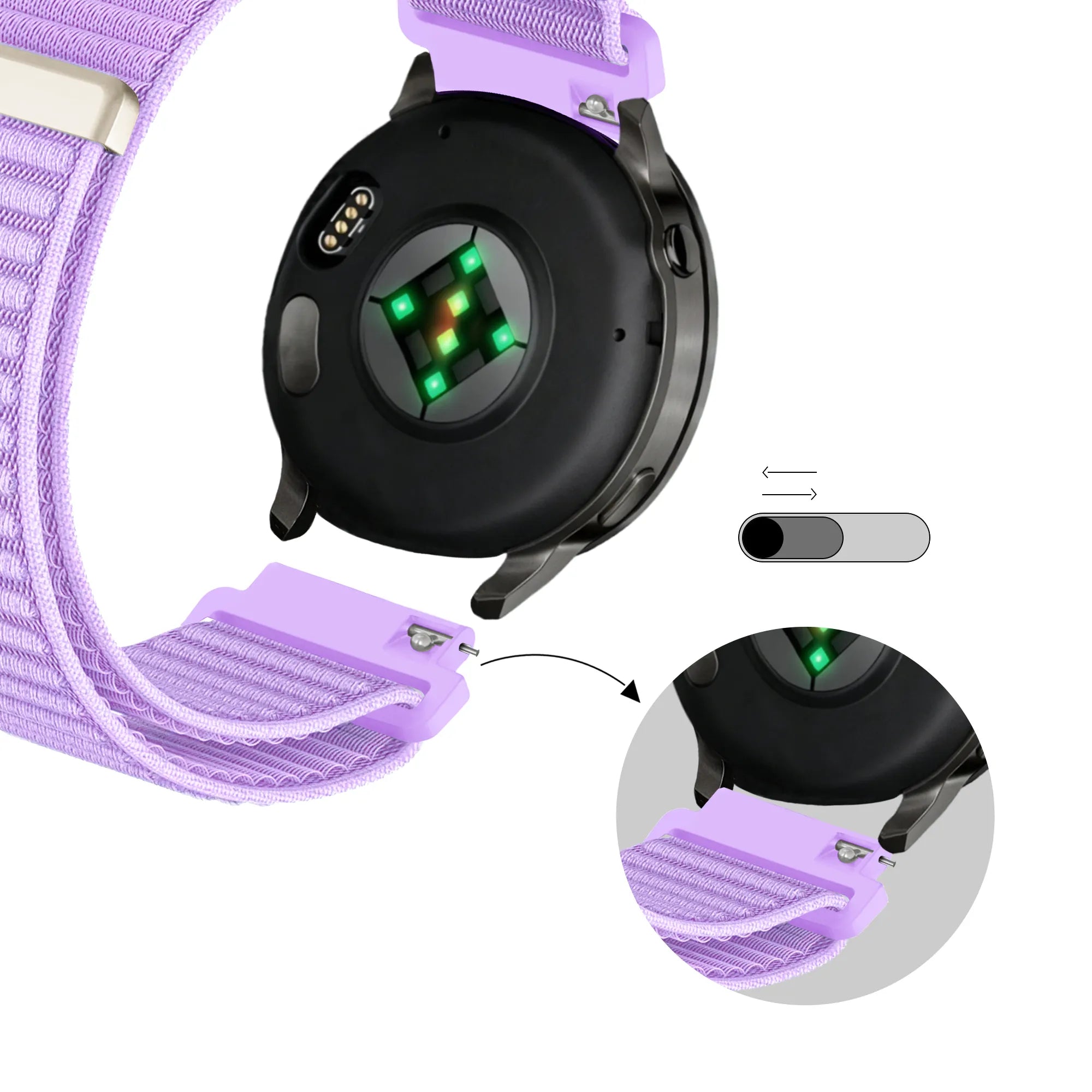 Bandz Garmin Approach S50 Nylon Strap 'Wave' (Light Purple)