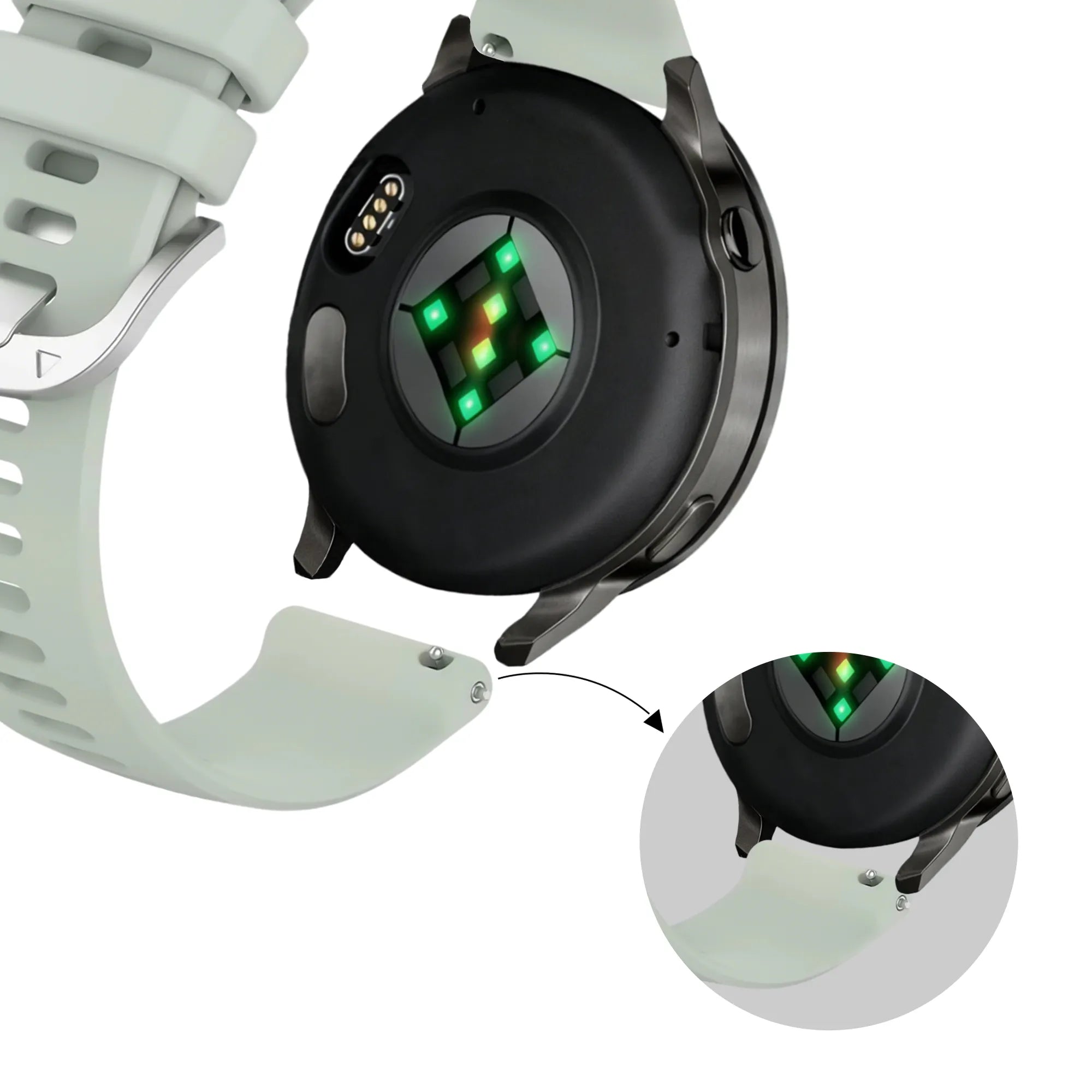 Bandz Garmin Vivoactive 4s Silicone Strap 'Classic' (Light Green)