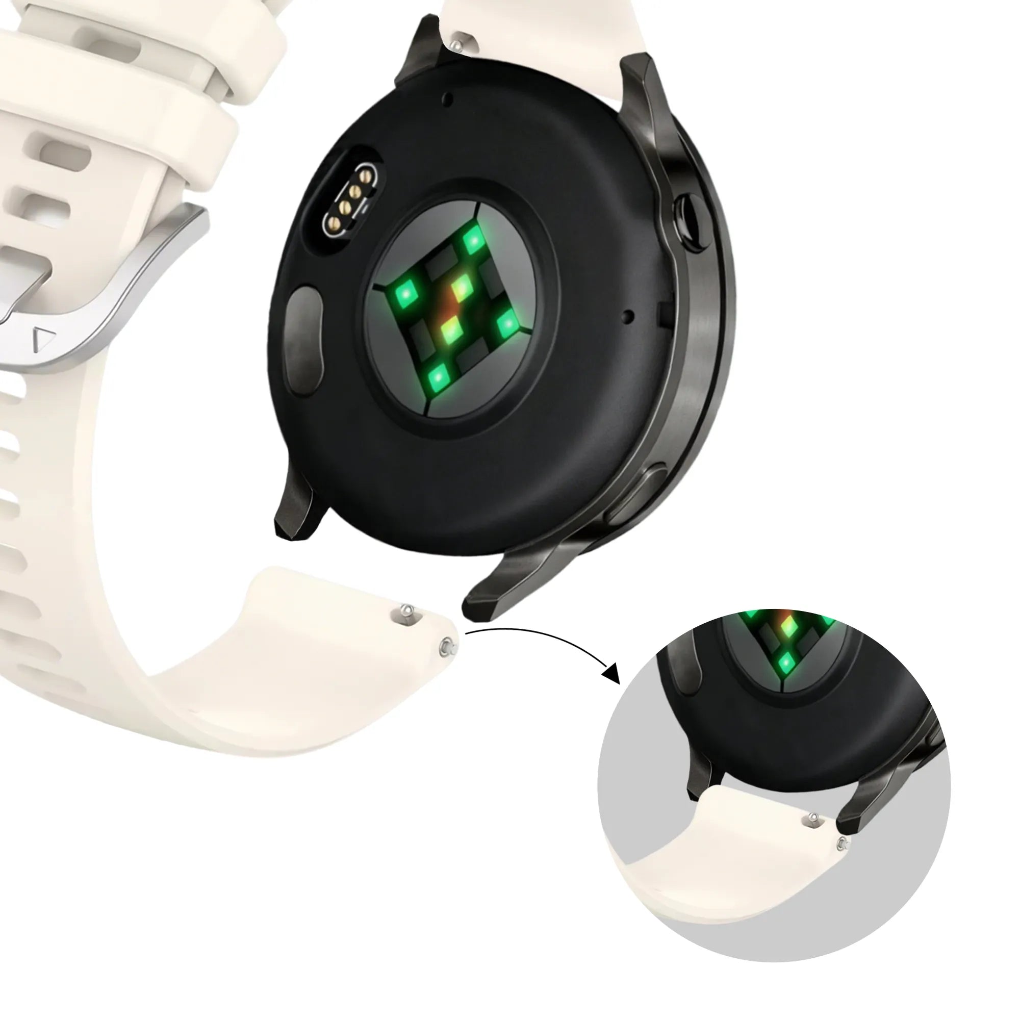 Bandz Garmin Vivoactive 4s Silicone Strap 'Classic' (Starlight)