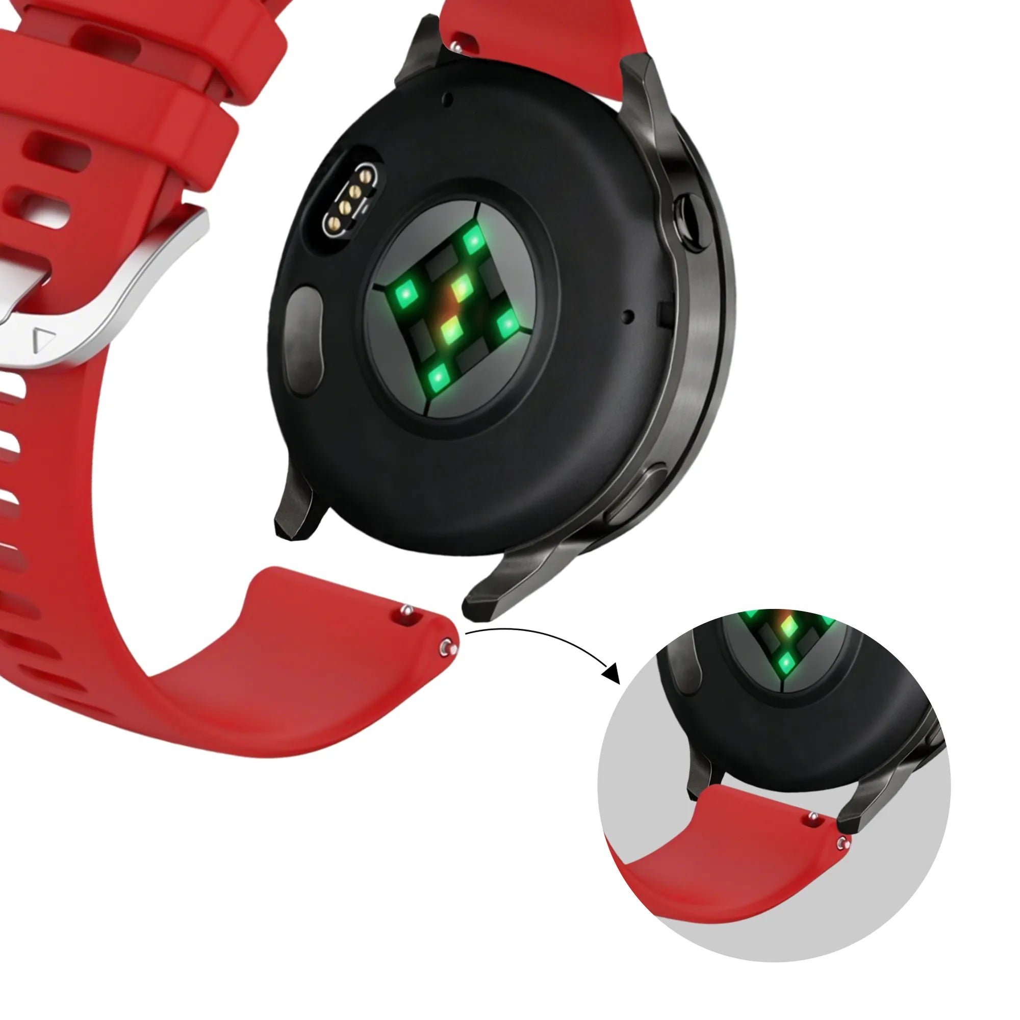 Bandz Garmin Forerunner 255s Silicone Strap 'Classic' (Red)