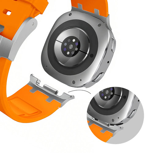 Bandz Samsung Galaxy Watch 9 - 44mm Silicone Strap 'Luxe Liquid' (Orange)