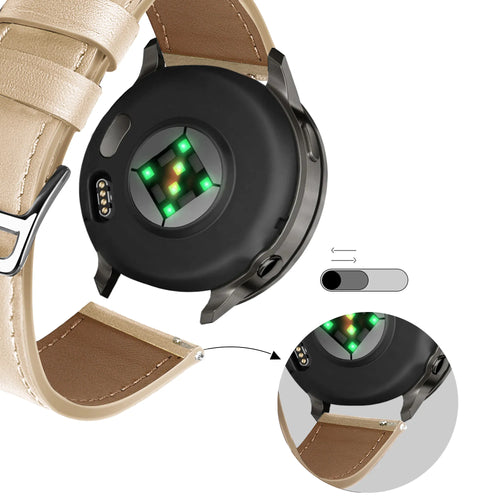 Bandz Garmin Venu 3s Leather Strap 'Deluxe' (Milk Tea)