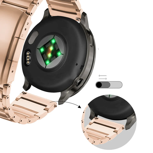 Bandz Garmin Forerunner 645 Titanium Link Strap (Rose Gold)
