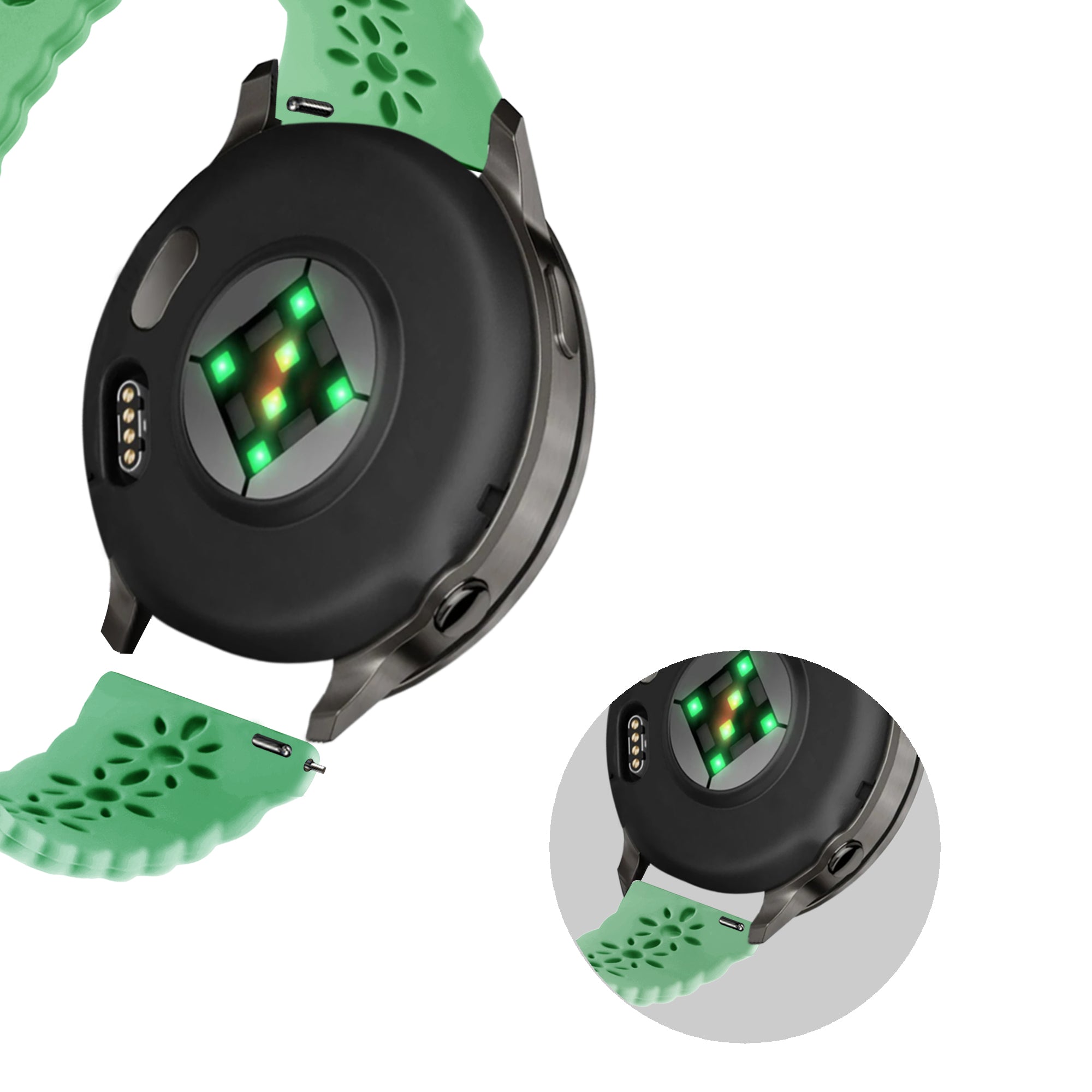Bandz Garmin Vivomove Luxe Silicone Strap 'Lace' (Light Green)