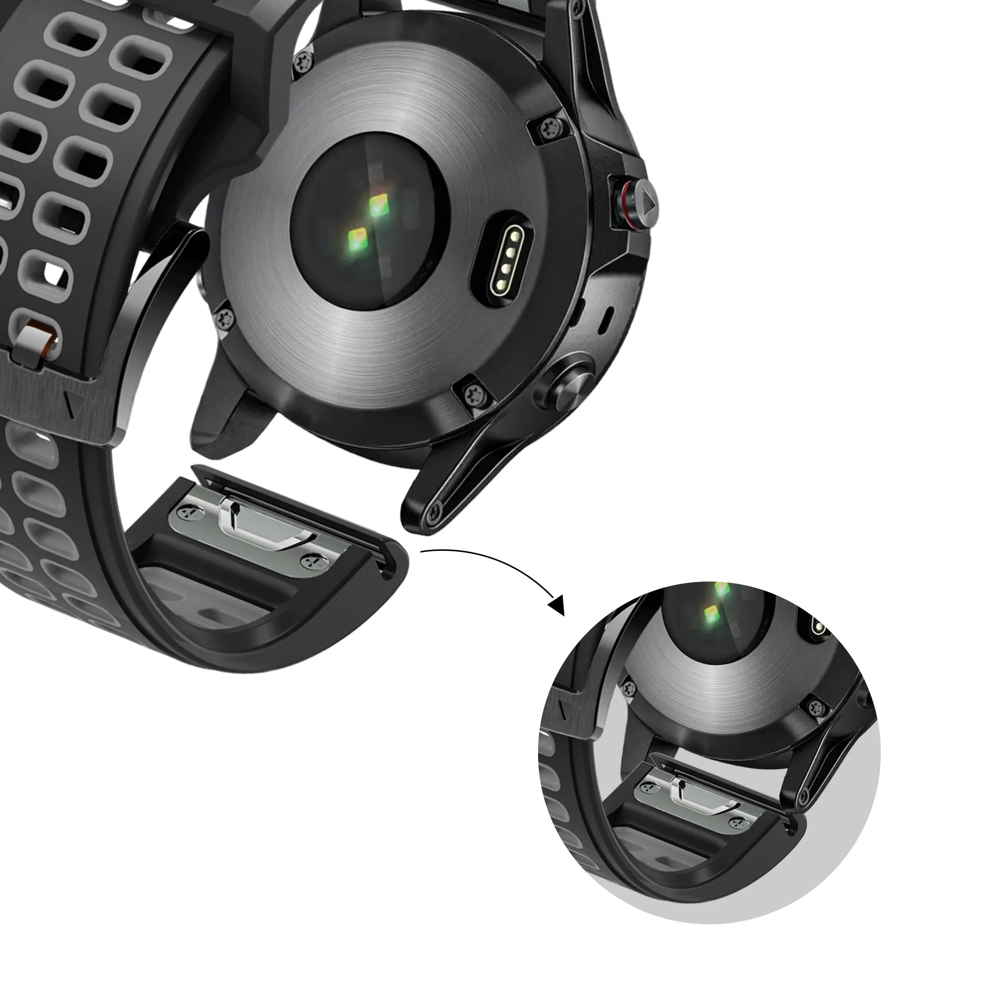 Bandz Garmin D2 Bravo Buckled Dual Sport Strap (Black/Grey)