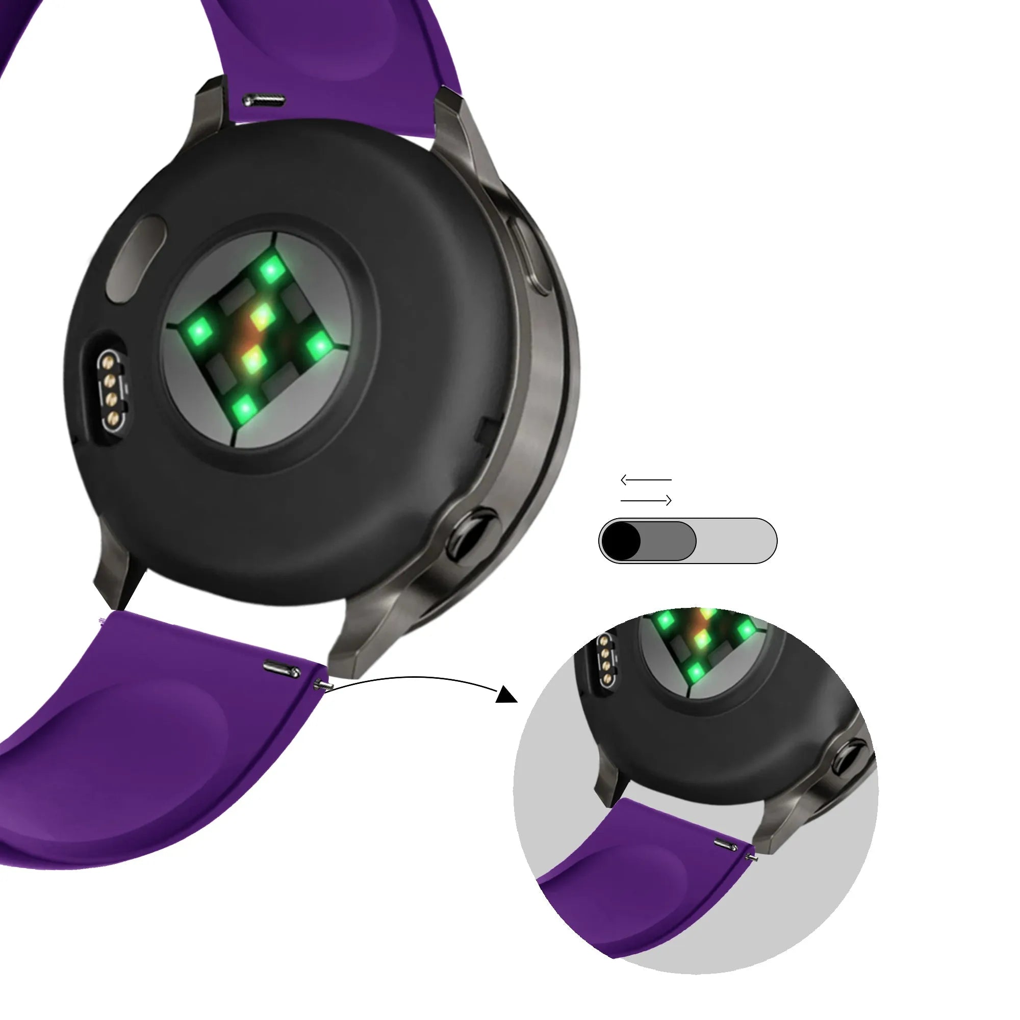 Bandz Garmin Forerunner 265s Sport Strap 'Deluxe' (Purple)