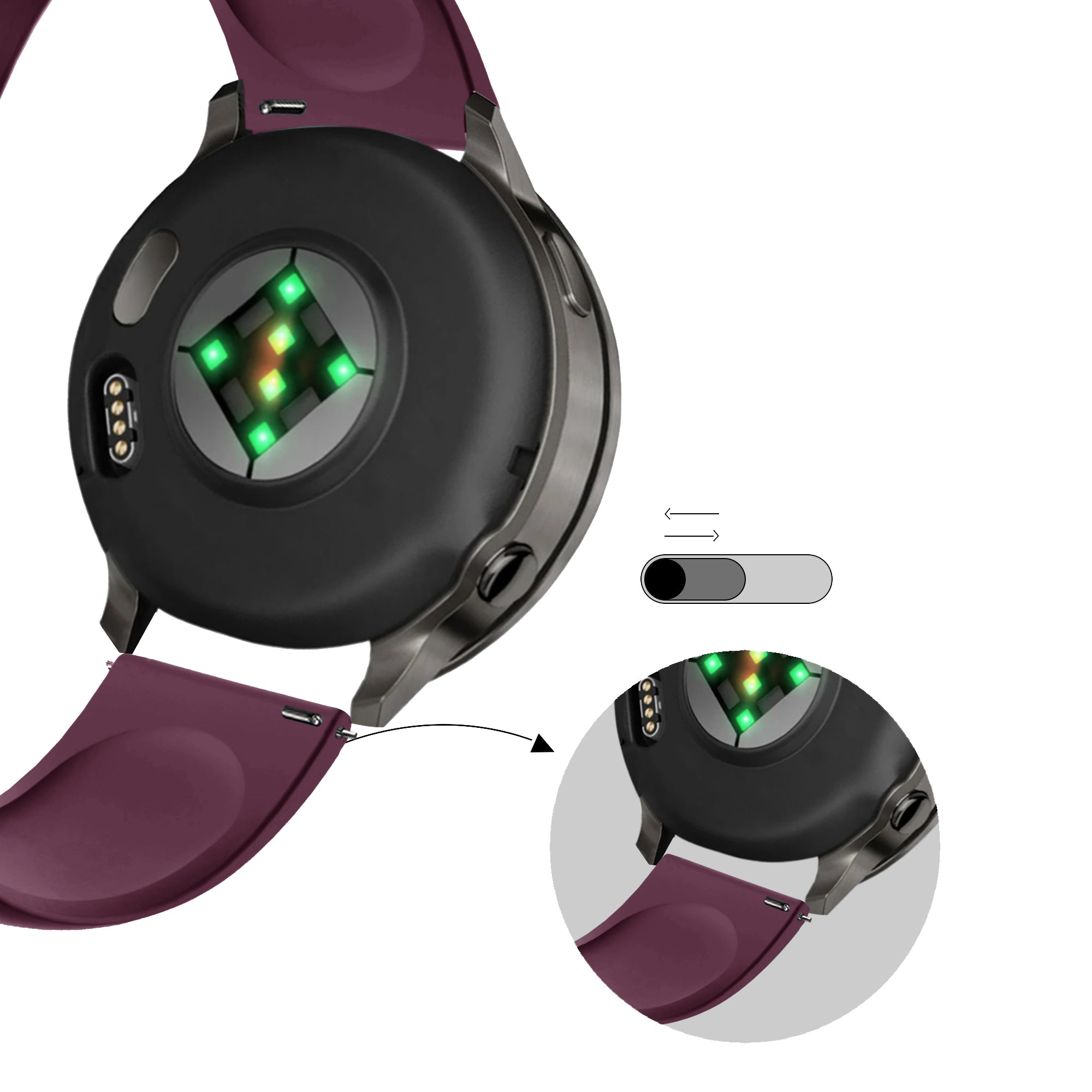 Bandz Garmin Venu 3s Sport Strap 'Deluxe' (Wine Red)
