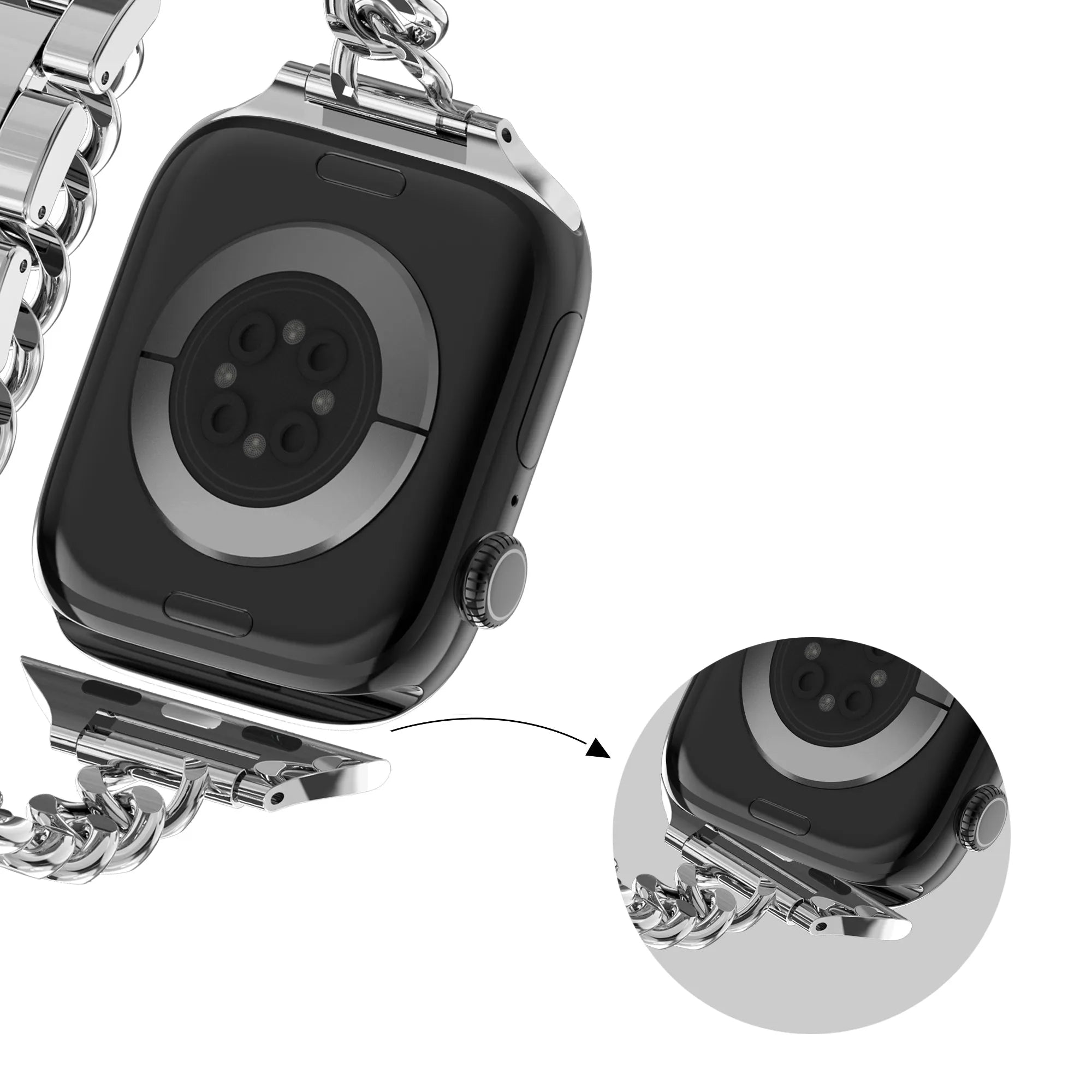 Bandz Apple Watch Steel Strap 'Double Tour' (Silver)