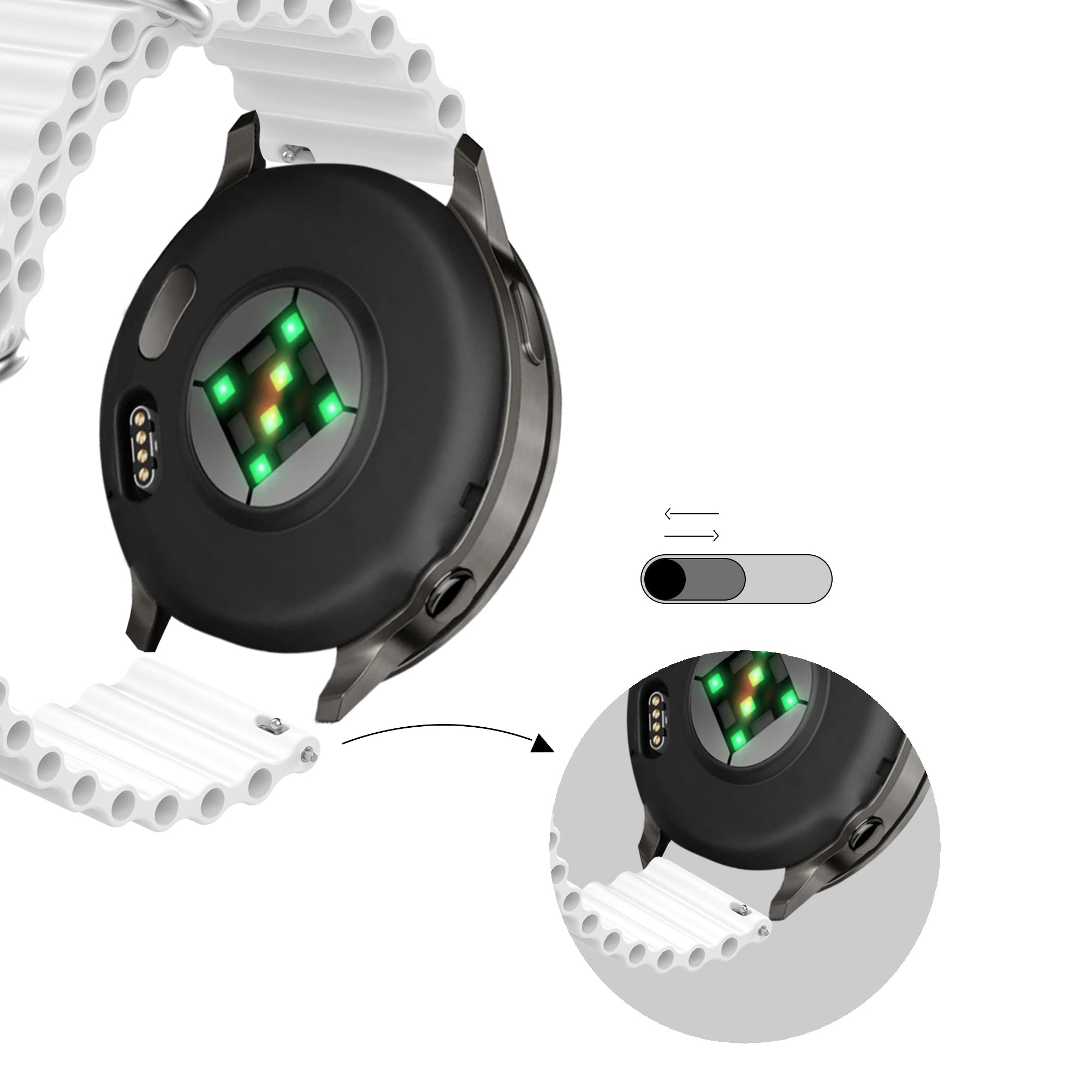 Bandz Garmin Forerunner 170 Ocean Strap 'Classic' (White)