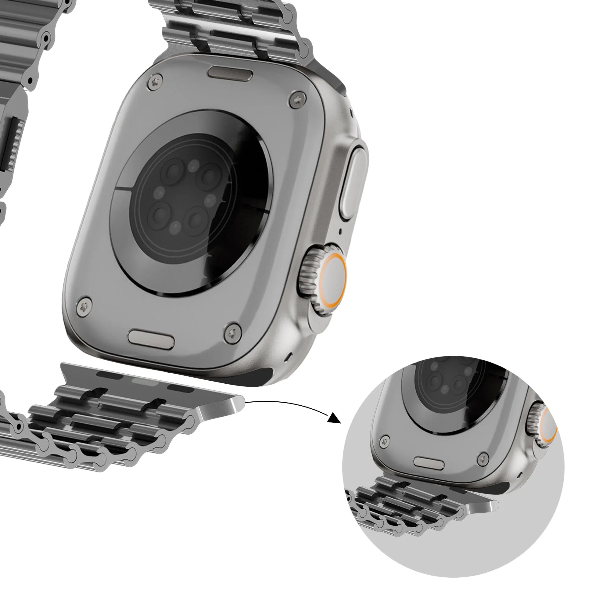 Bandz Apple Watch Premium Steel Strap 'Ocean' (Titanium Grey)