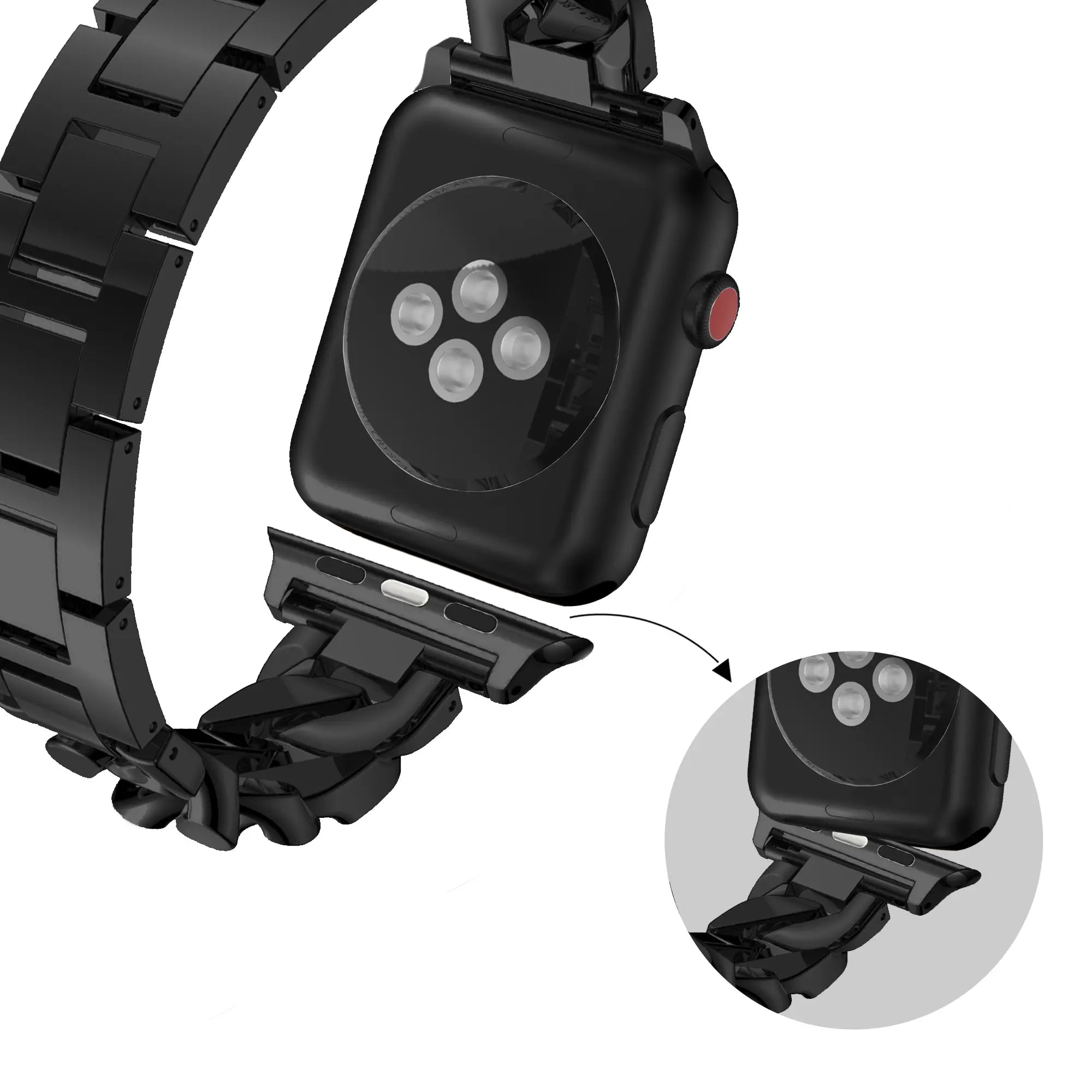 Bandz Apple Watch Chain Diamond Strap (Black)