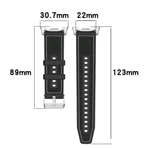 Samsung Galaxy Watch 8 - 44mm Nylon Hybrid Strap (Black)