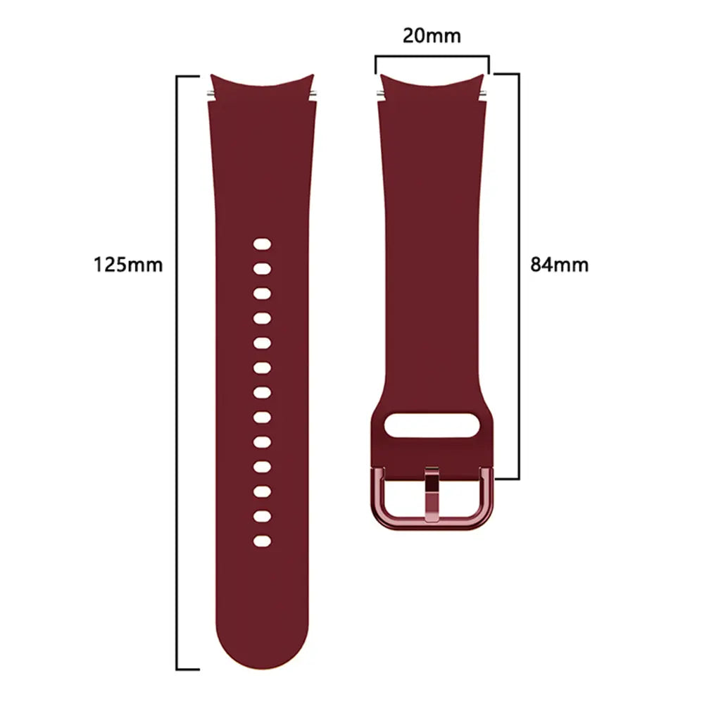 Samsung Galaxy Watch 7 - 44mm Buckled Silicone Strap (Wine Red)