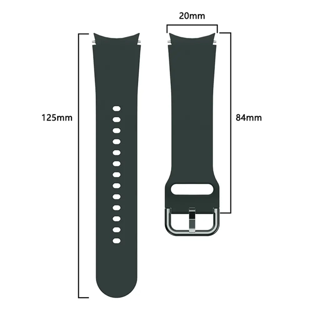 Samsung Galaxy Watch 7 - 40mm Buckled Silicone Strap (Dark Green)