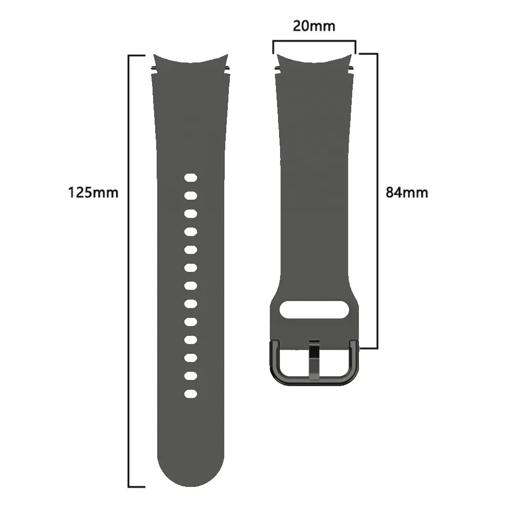 Samsung Galaxy Watch 5 - 44mm Buckled Silicone Strap (Dark Grey)