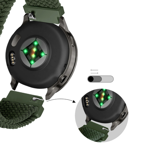 Bandz Garmin Venu 3s Adjustable Braided Strap (Green)