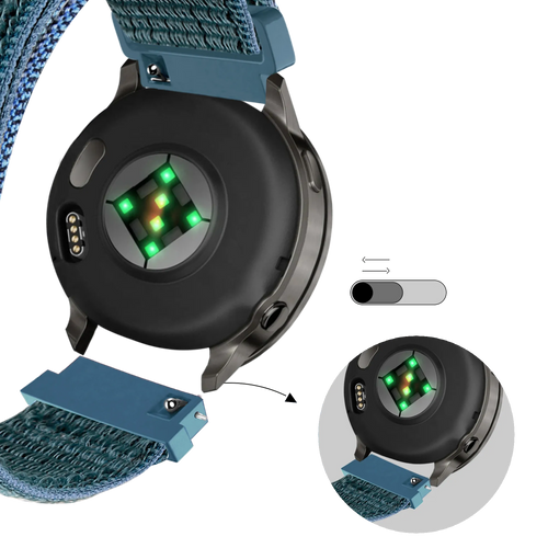Bandz Garmin Vivoactive 4s Nylon Loop Strap (Green-Grey)