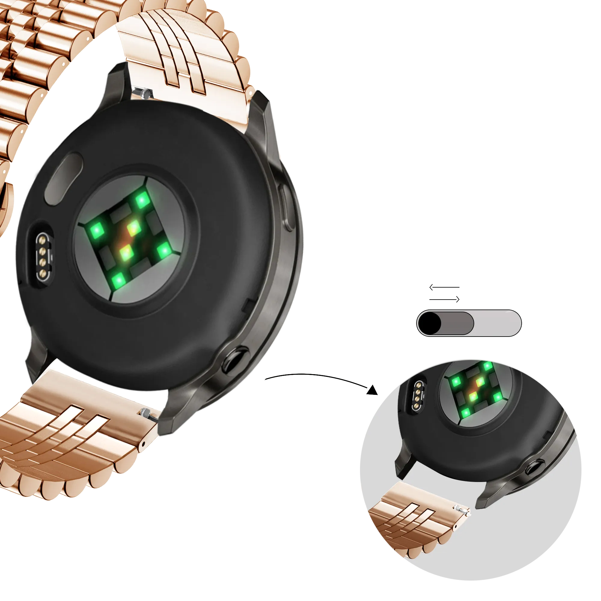 Bandz Garmin Venu 3s Steel Strap 'Jubilee' (Rose Gold)