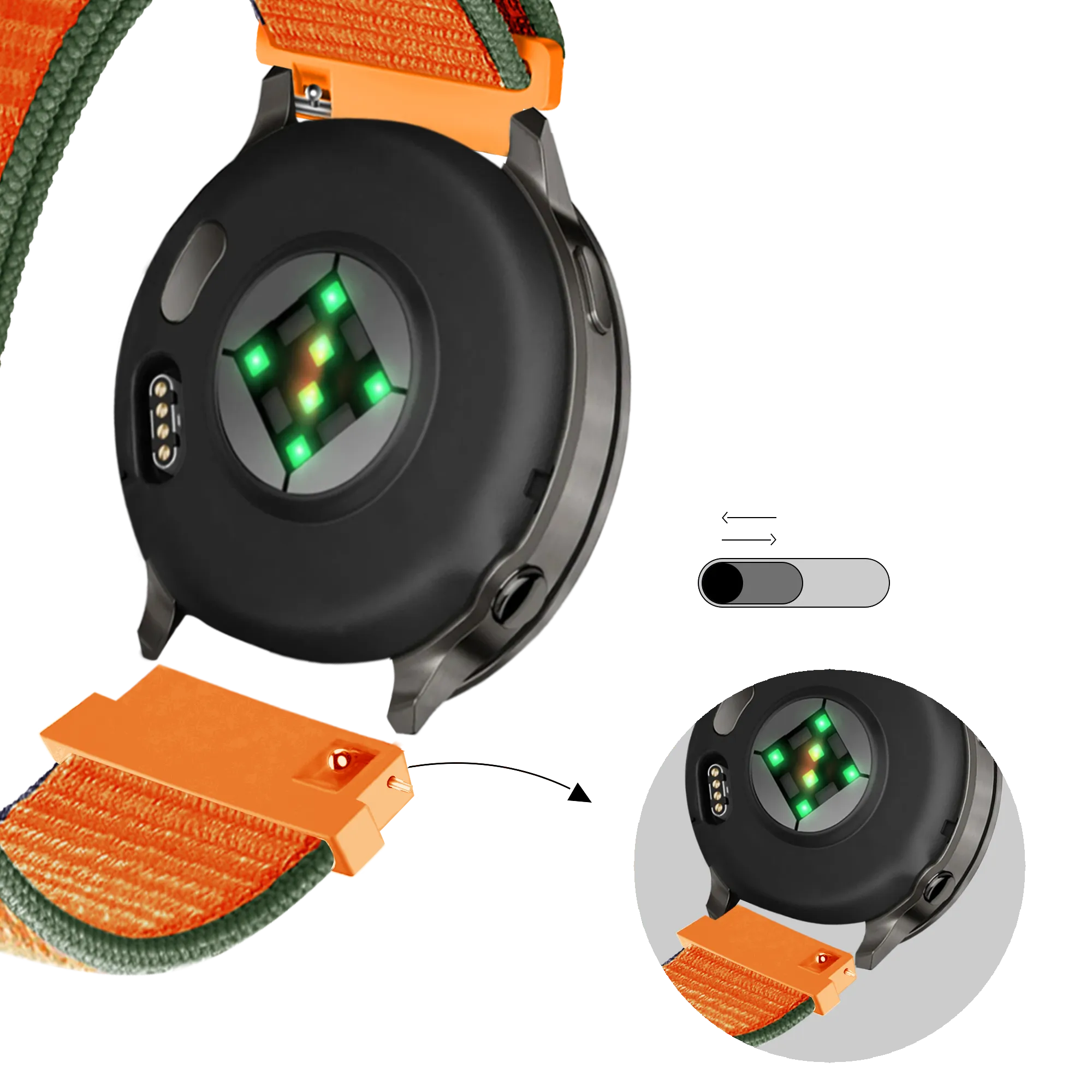 Bandz Garmin Venu 3s Nylon Loop Strap (Kumquat)