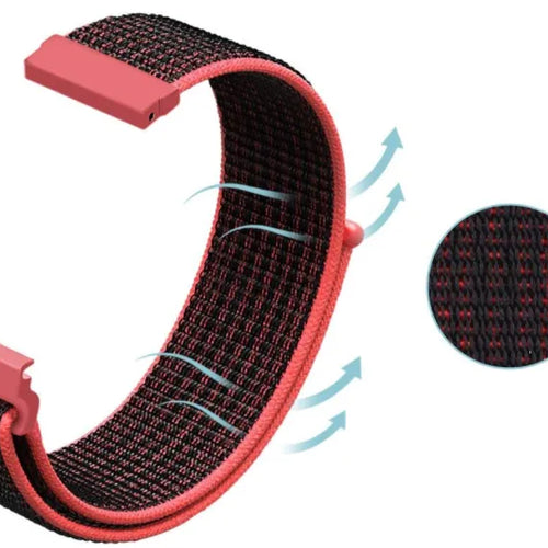 Huawei Watch GT 7 Pro Nylon Strap (Black/Coral)