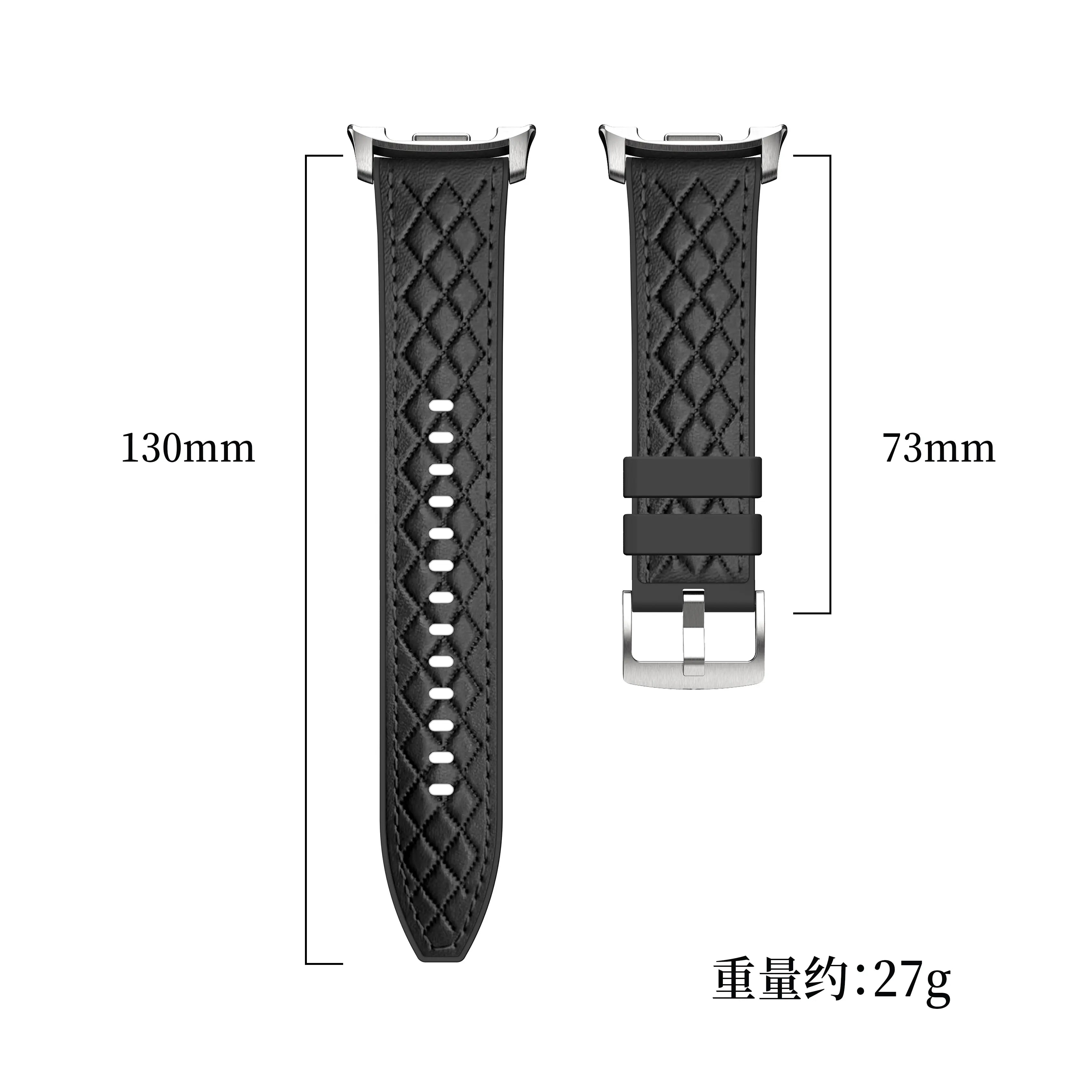 Samsung Galaxy Watch 9 - 44mm Diamond Leather Hybrid Strap (Black)