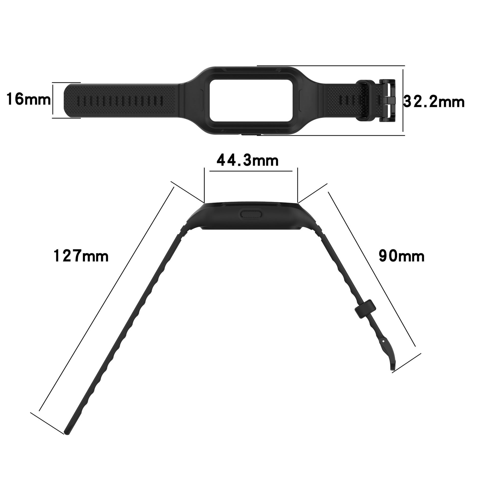 Huawei Band 10 TPU Stap with Frame (Black)