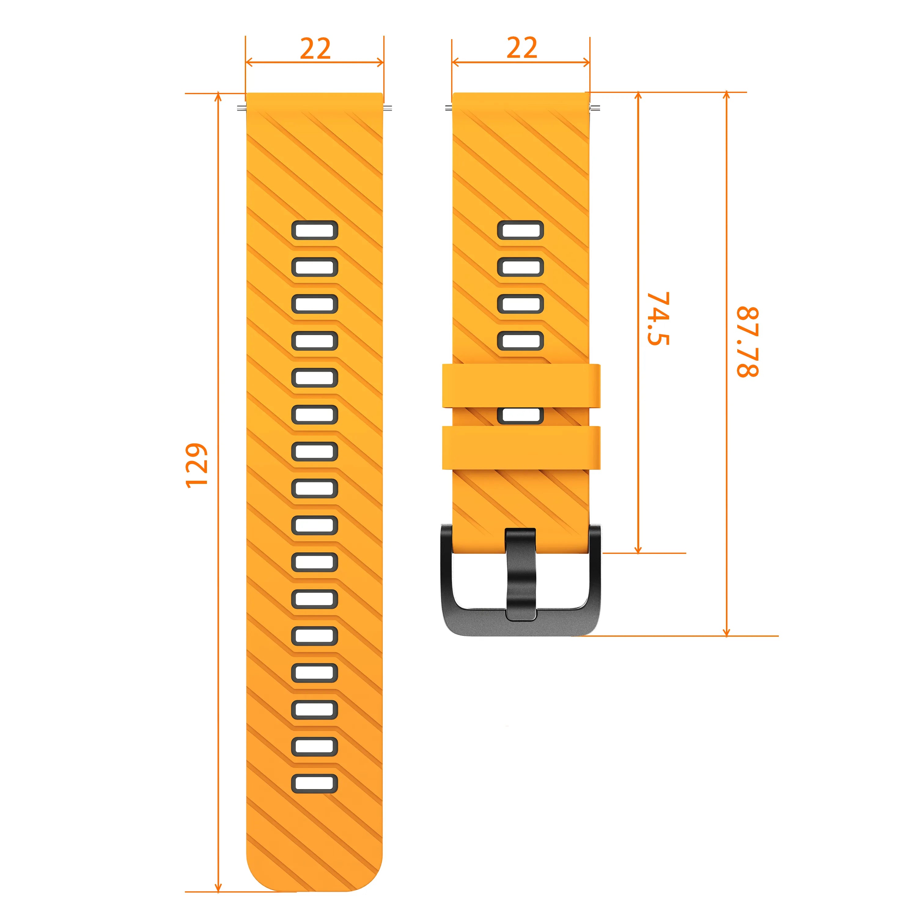 Samsung Gear S3 Twill Sport Strap (Dark Yellow/Grey)