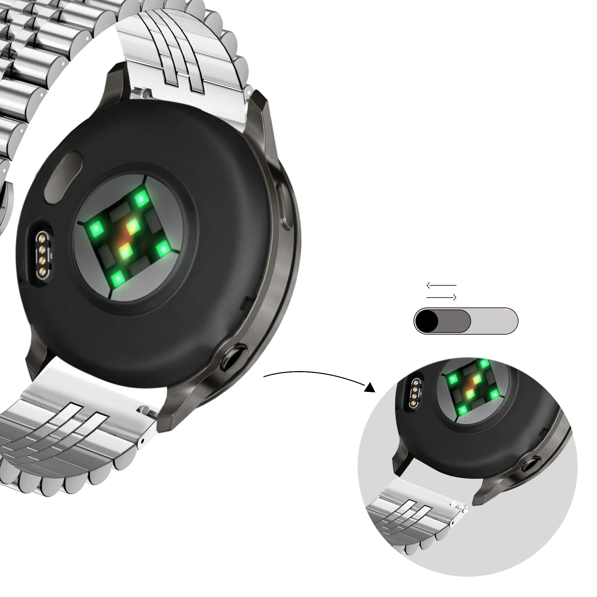 Bandz Garmin Approach S44 Steel Strap 'Jubilee' (Silver)