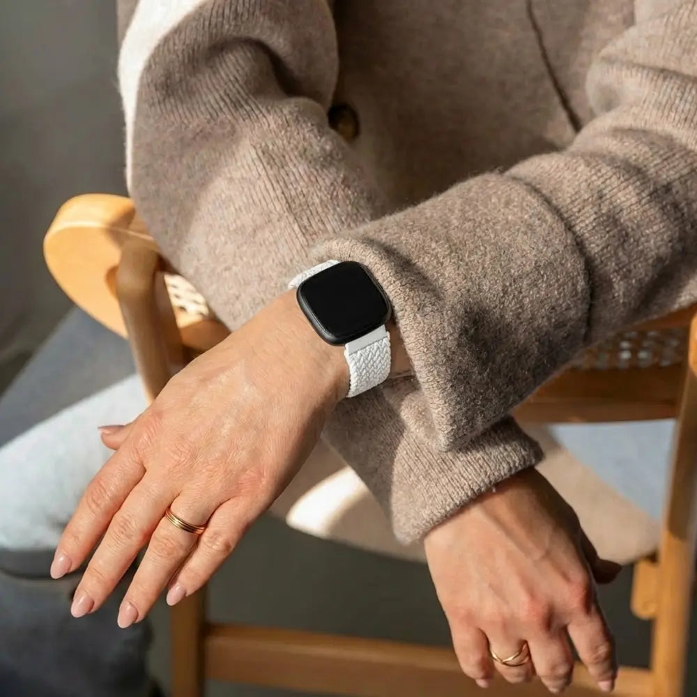 Fitbit Sense Braided Nylon Strap (White)