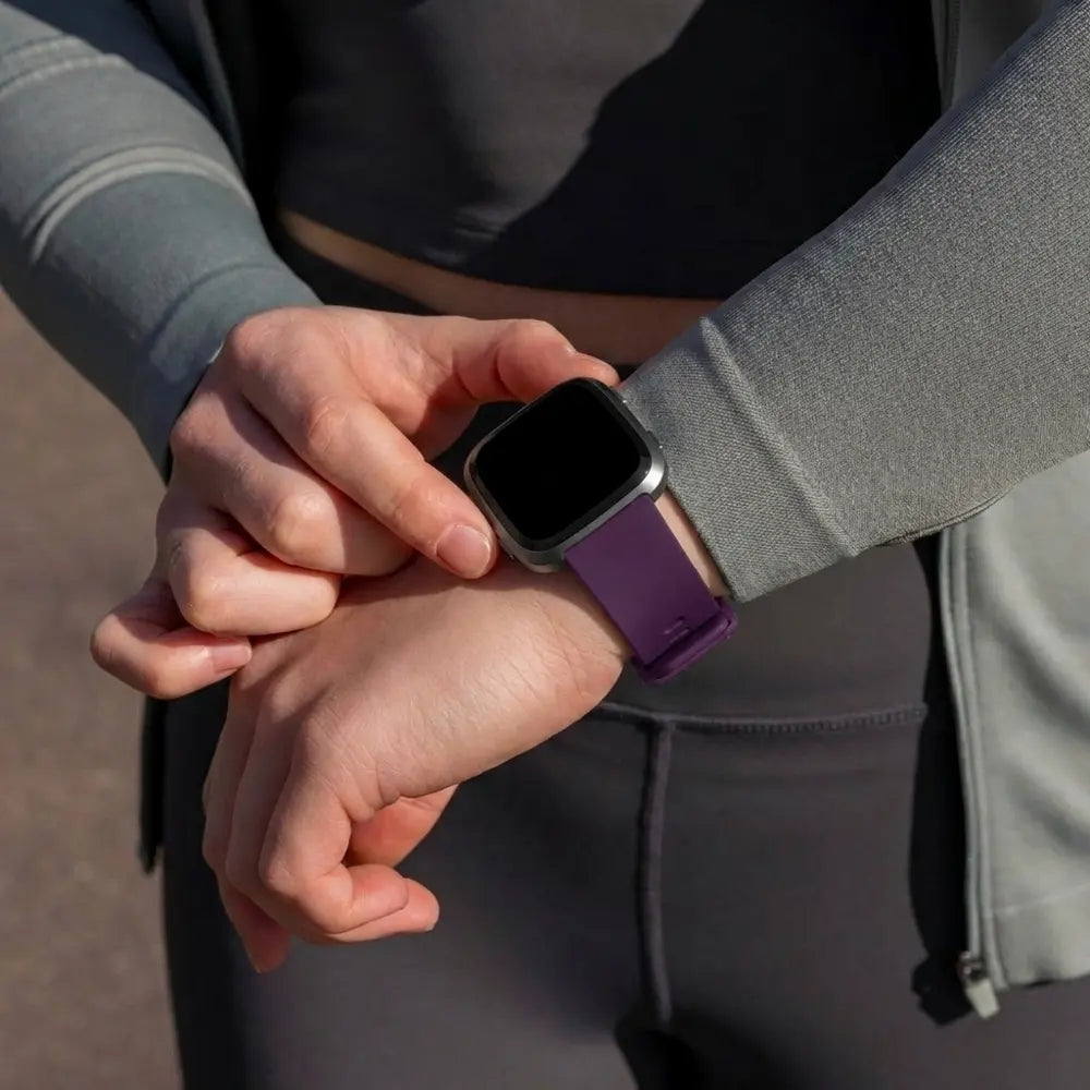 Fitbit Versa-Versa 2 Silicone Strap with Buckle (Dark Purple)