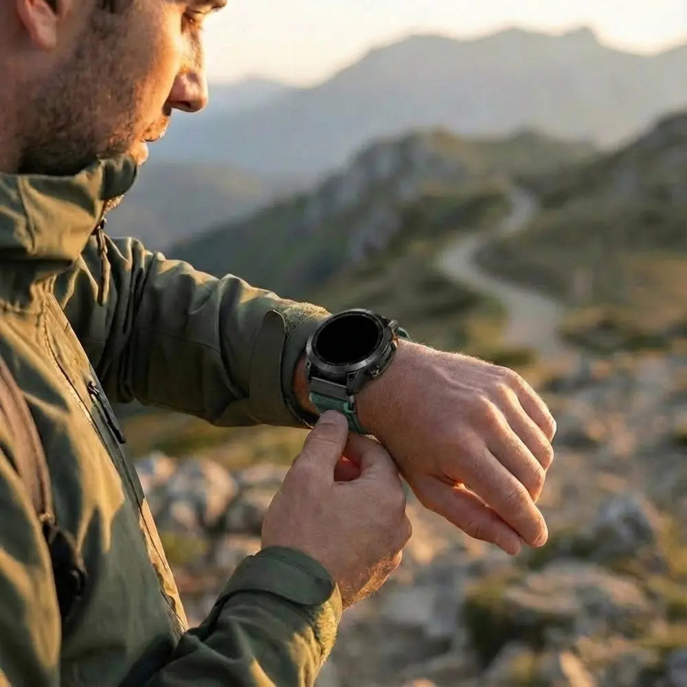 Garmin Epix Gen 2 - 47mm Alpine Nylon Strap (Green-Black)