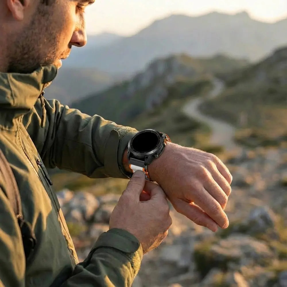 Garmin Epix Gen 2 - 47mm Alpine nylon bandje (oranje/beige)