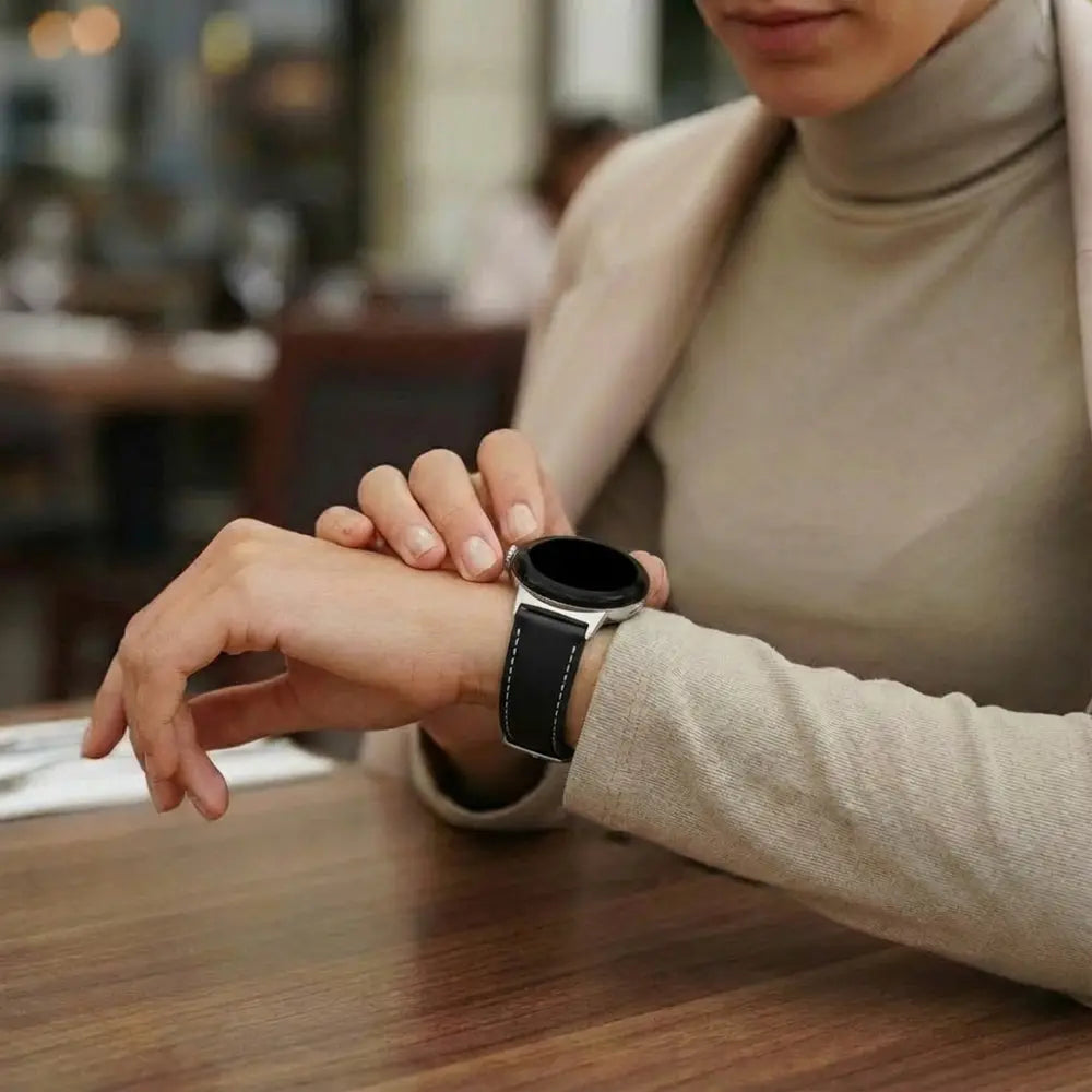 Google Pixel Watch 4 - 45mm leren bandje (zwart)