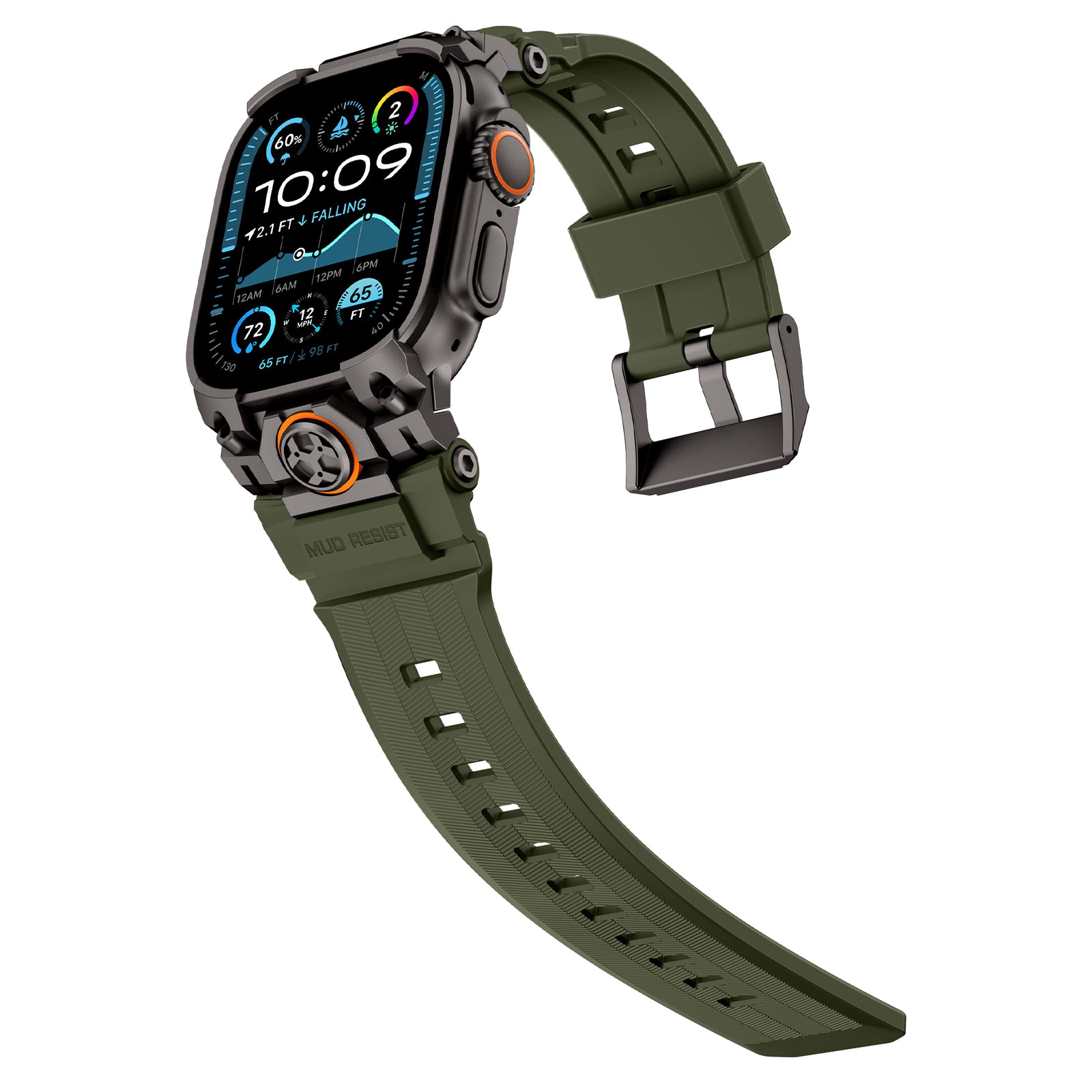 Apple Watch 'Four Claw' Silicone Strap (Green)