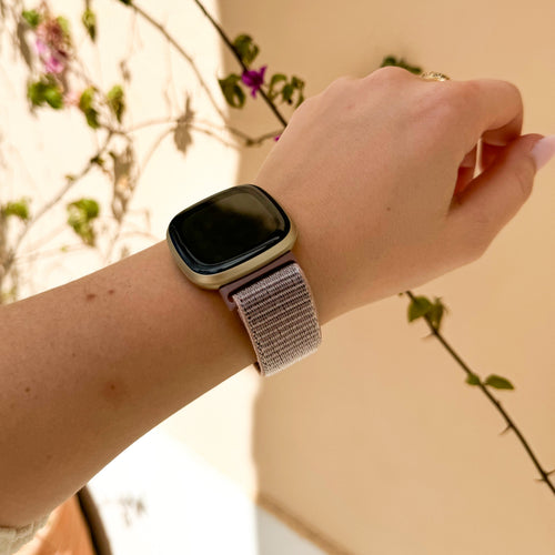 Fitbit Versa 3 Nylon Strap (Grey/Pink)