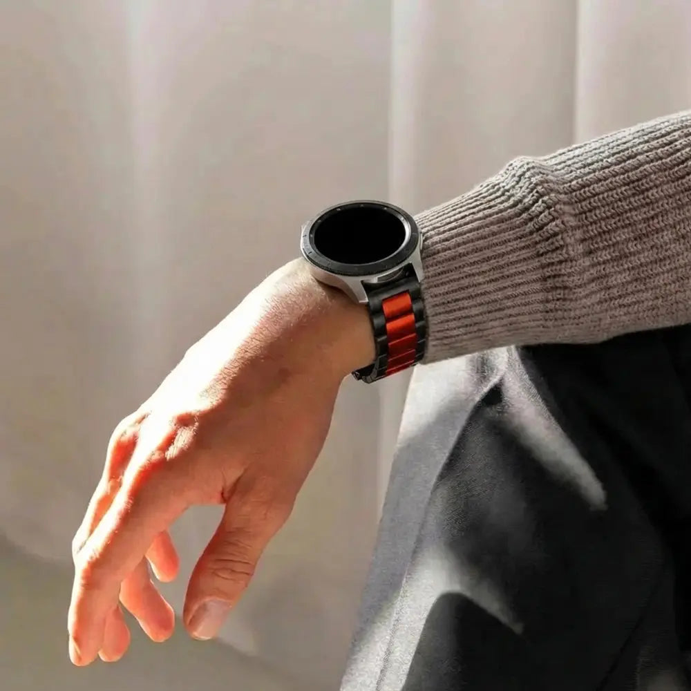 Garmin Venu 2 Steel Strap (Black/rood)