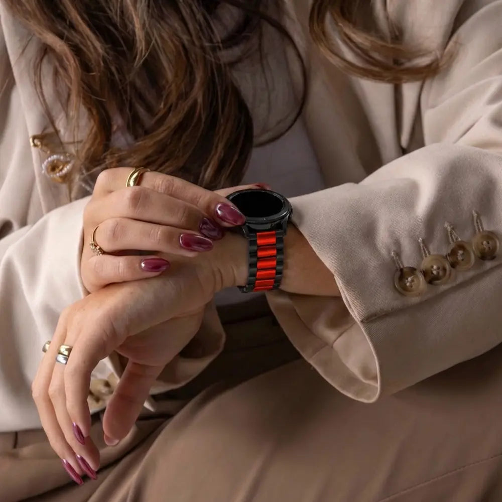 Samsung Galaxy Watch 46mm Steel Strap (Black/Red)