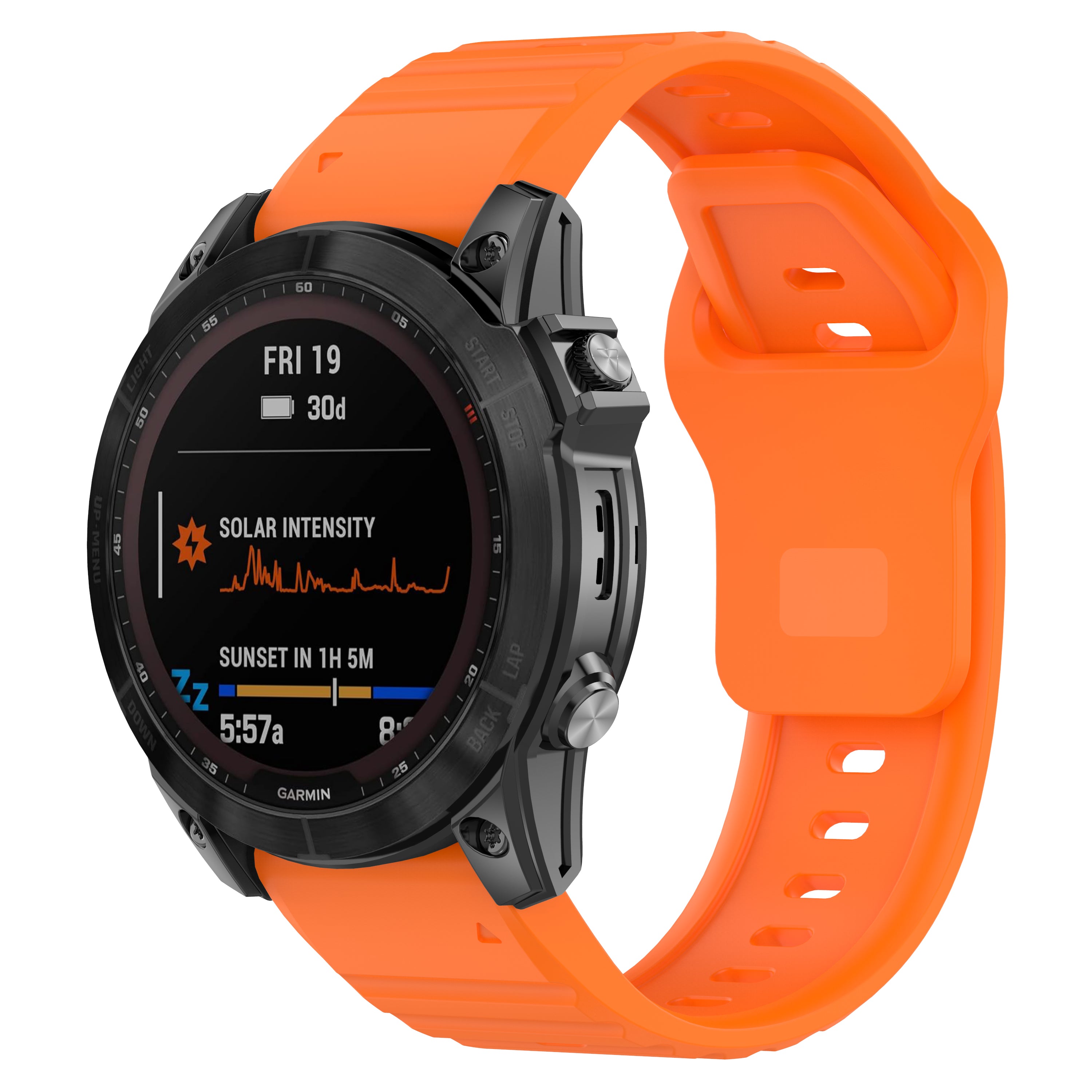 Garmin Tactix 8 - 47mm Outdoor Silicone Strap (Orange)