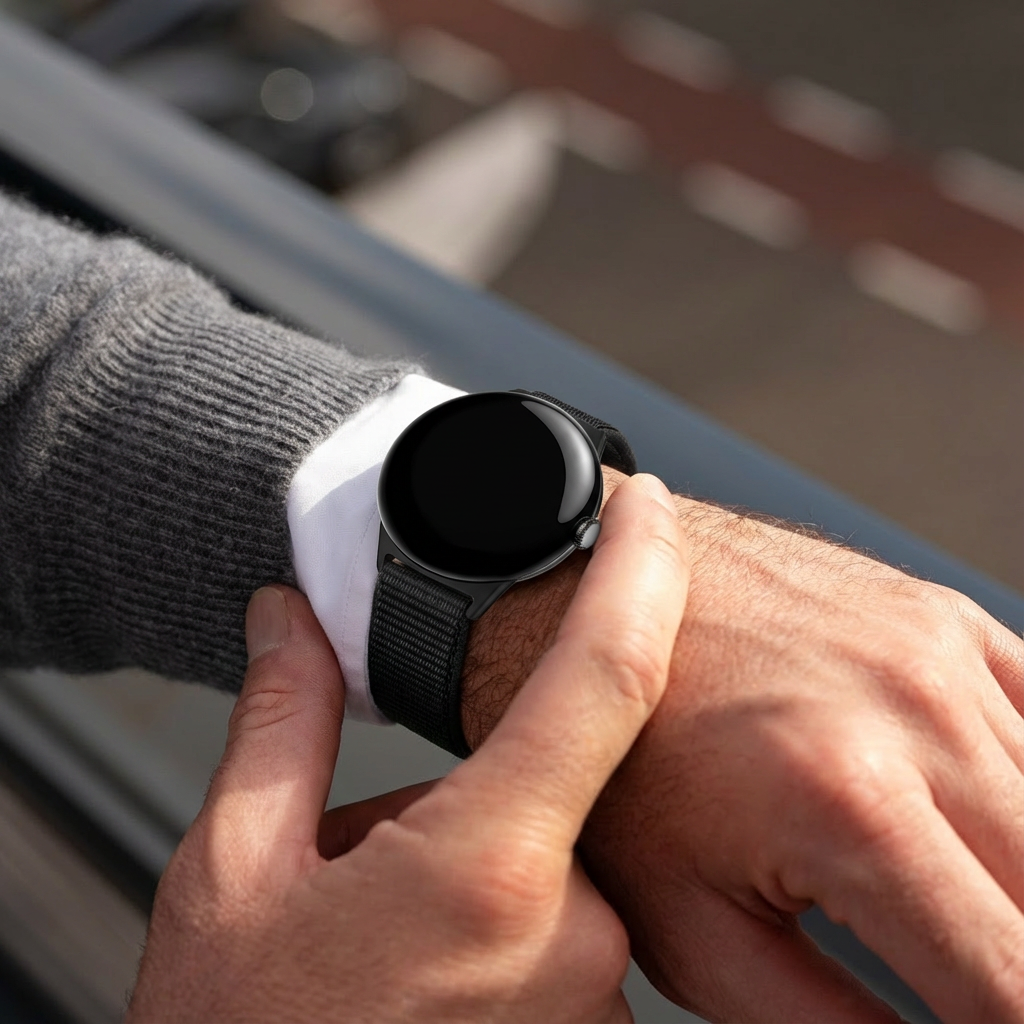 Google Pixel Watch 4 - 45mm Nylon Strap (Black)