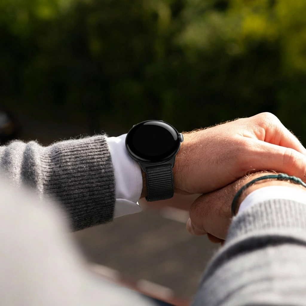 Google Pixel Watch 4 - 45mm Nylon Strap (Black)